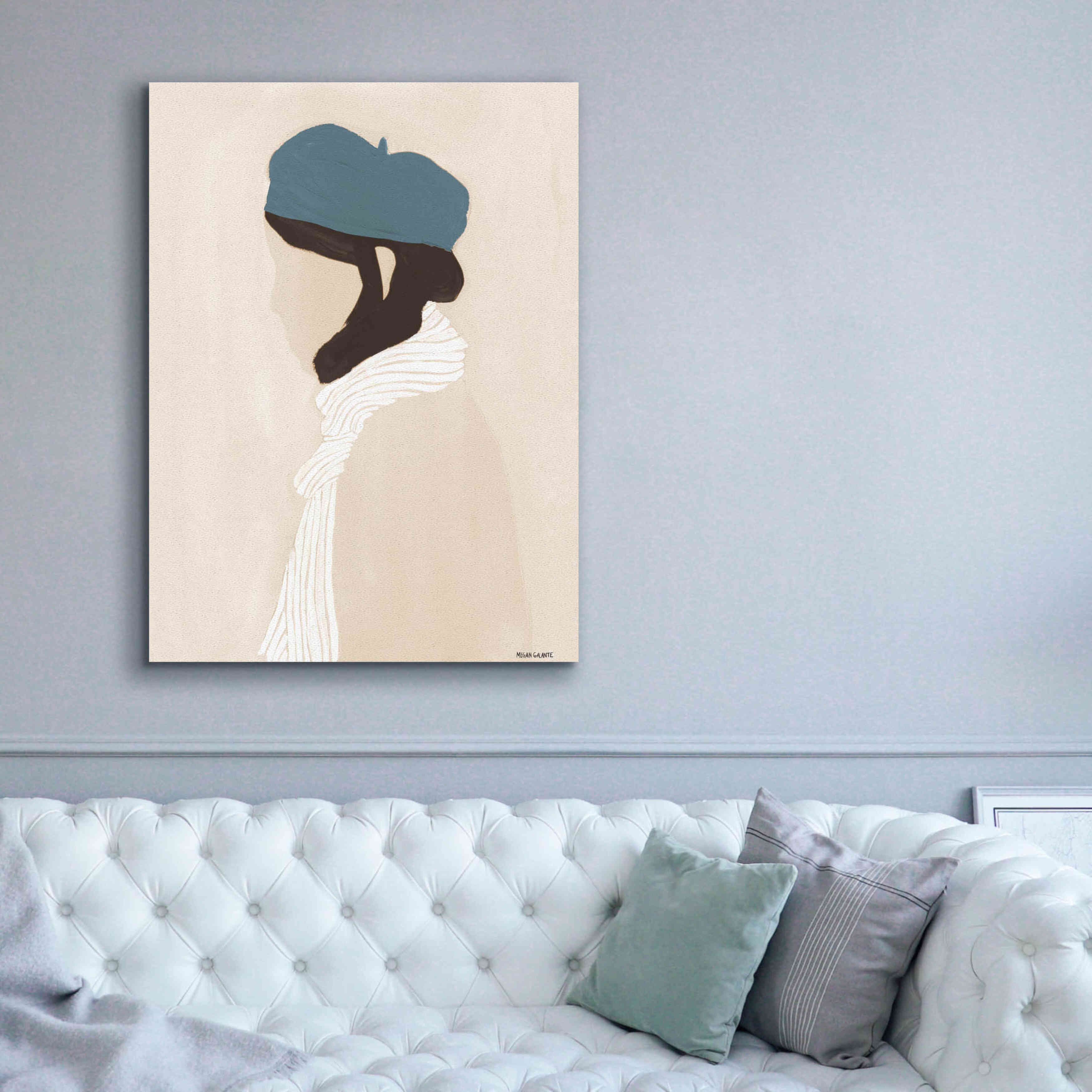 'Blue Beret' by Megan Galante, Giclee Canvas Wall Art,40 x 54