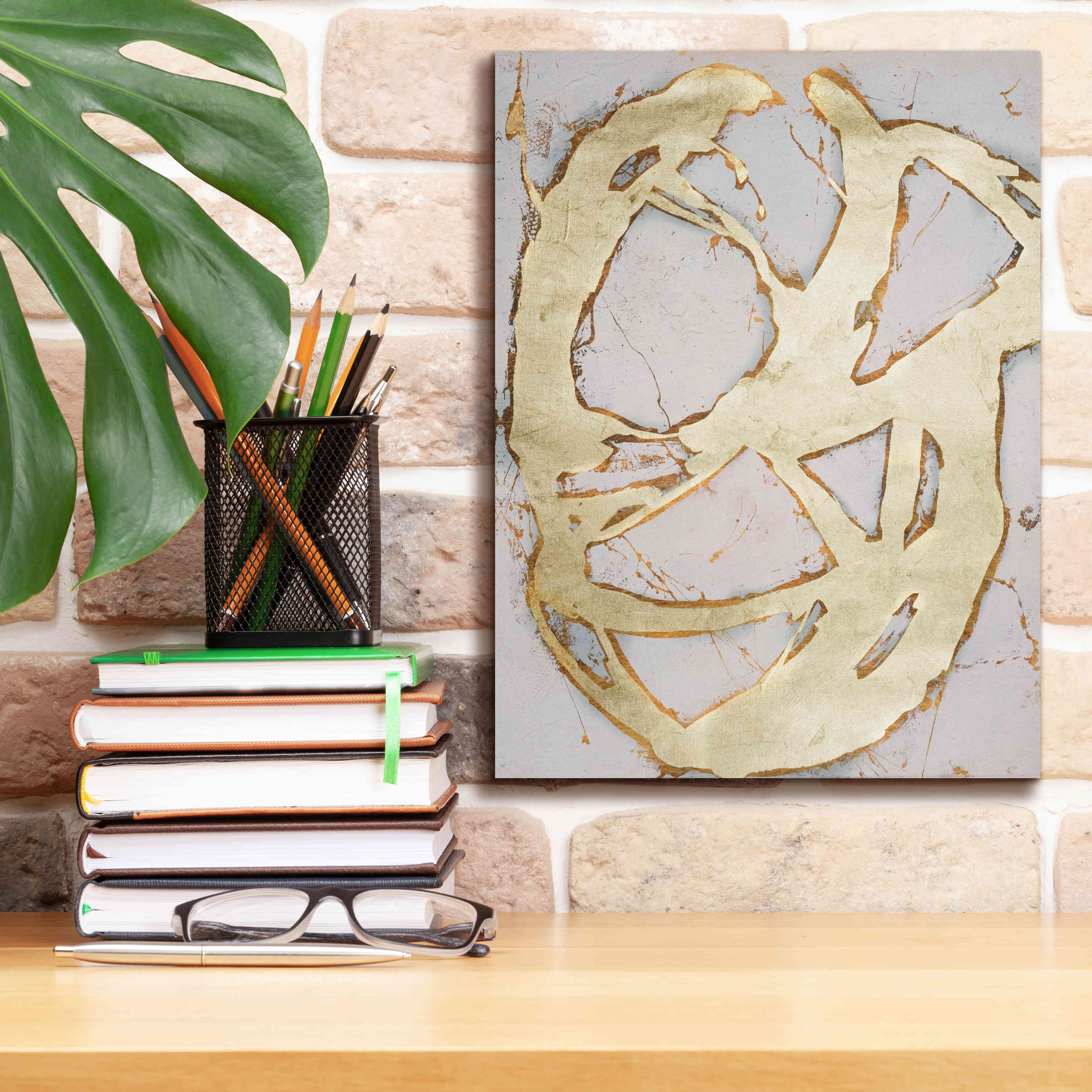 'Ace of Spades in Gold II' by Erin Ashley, Giclee Canvas Wall Art,12 x 16