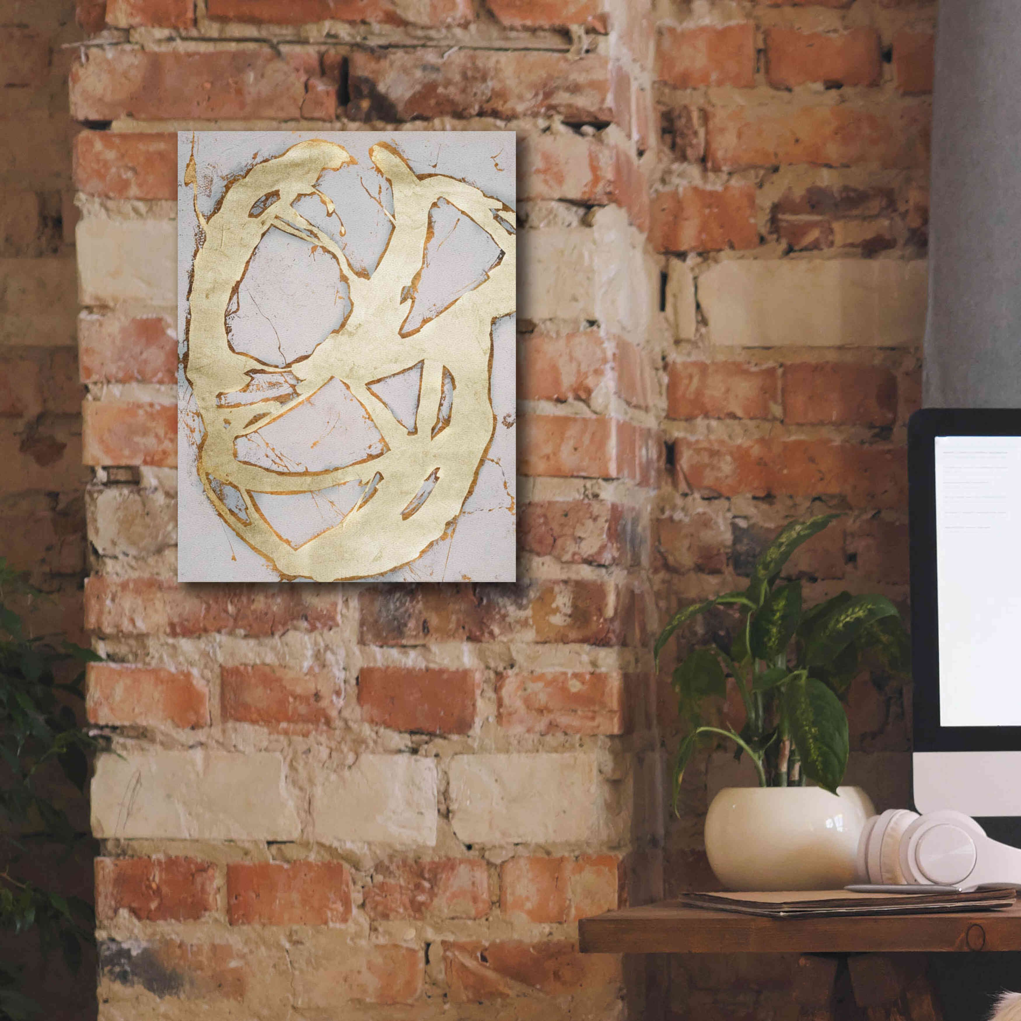 'Ace of Spades in Gold II' by Erin Ashley, Giclee Canvas Wall Art,12 x 16