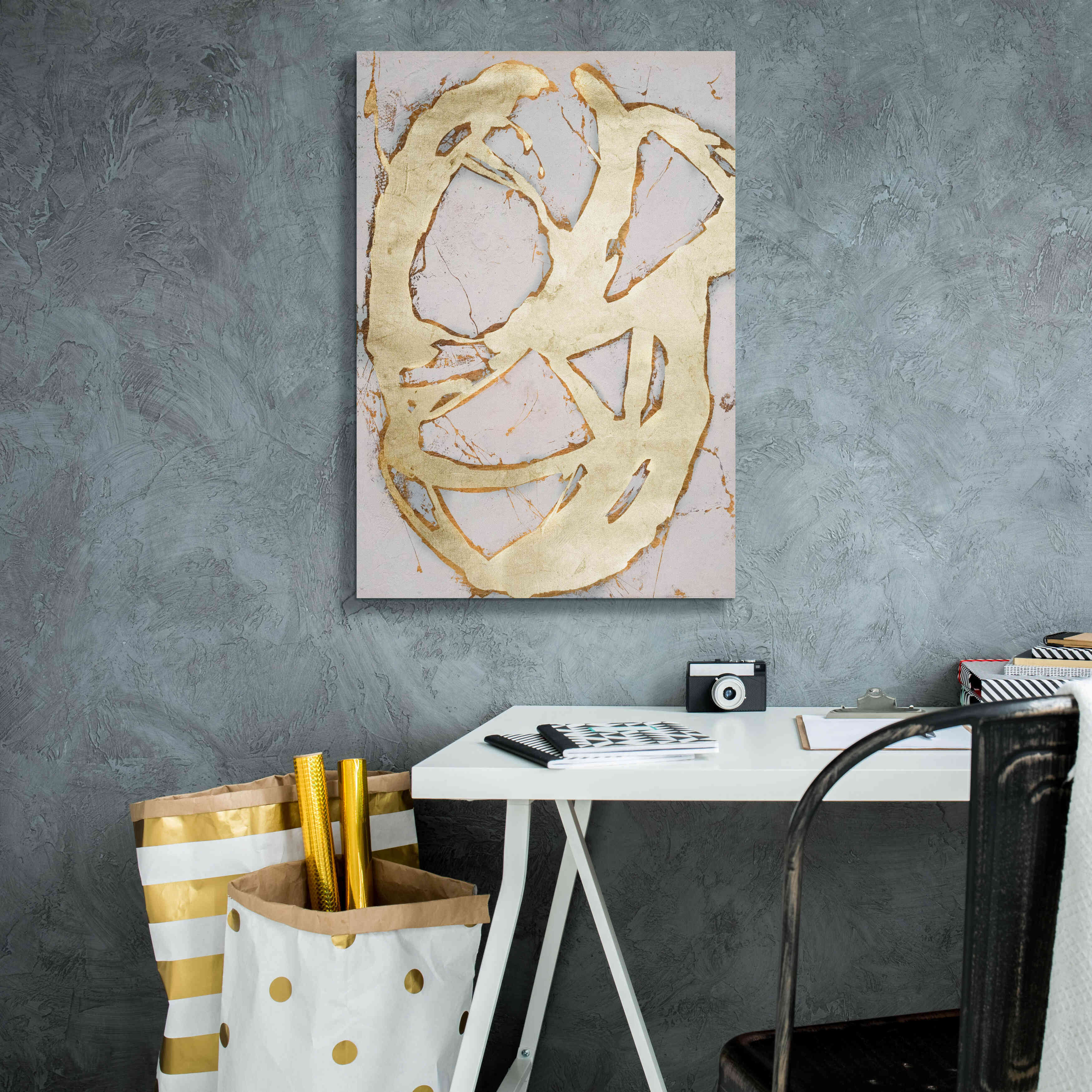 'Ace of Spades in Gold II' by Erin Ashley, Giclee Canvas Wall Art,18 x 26