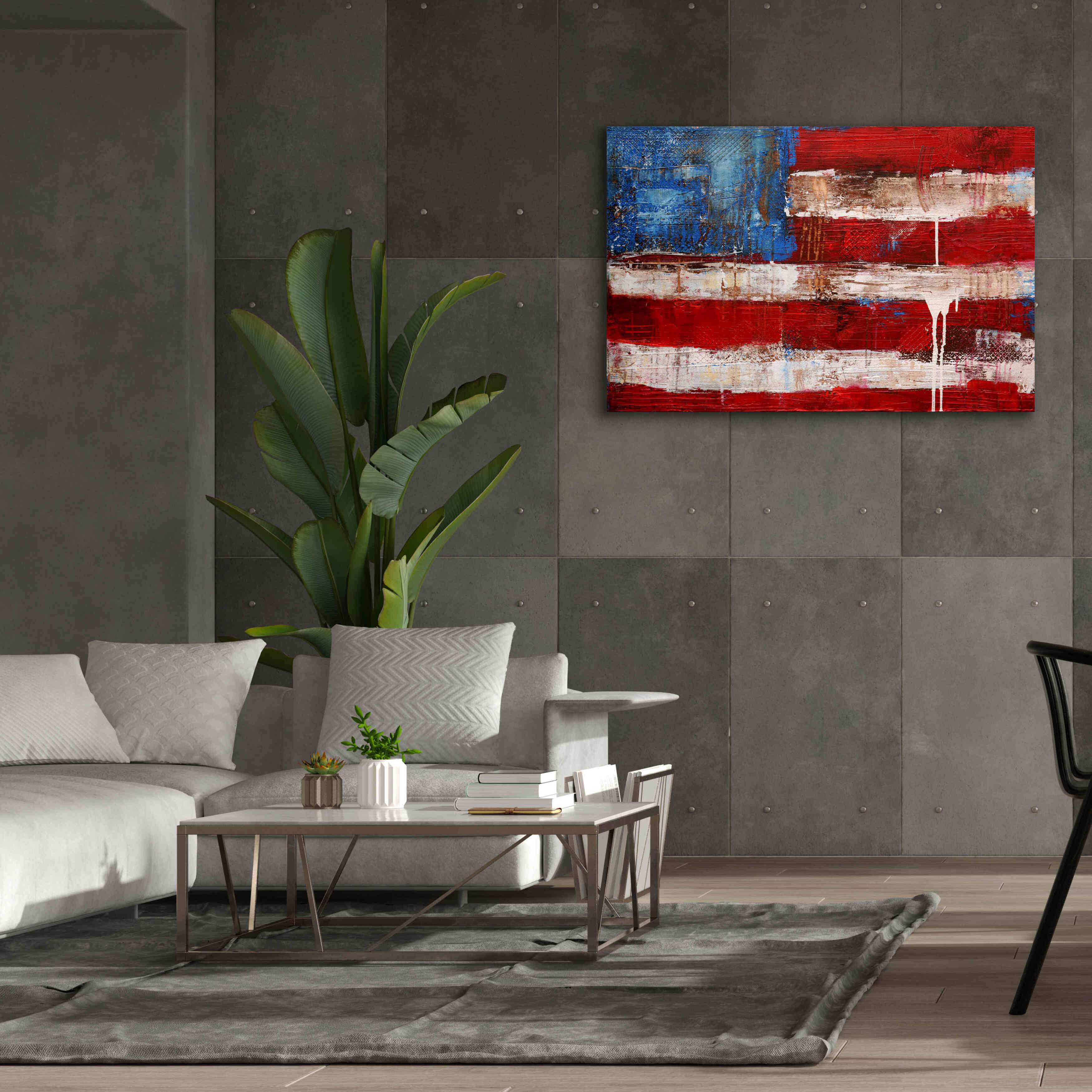 'Ashley American Flag' by Erin Ashley, Giclee Canvas Wall Art,60 x 40