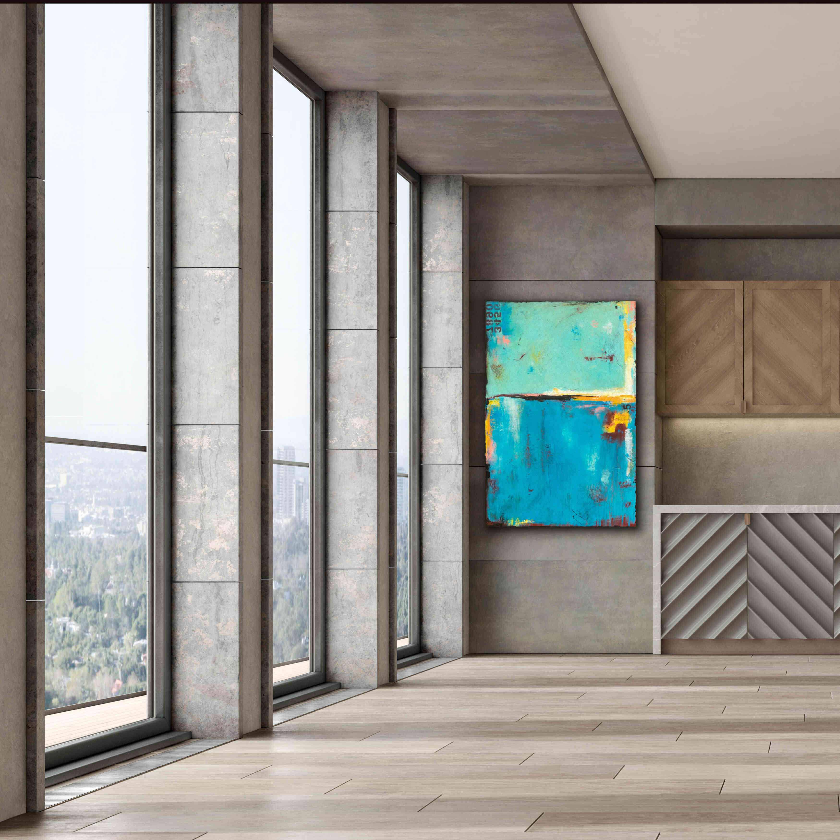 'Matchbox Blue 55' by Erin Ashley, Giclee Canvas Wall Art,40 x 60