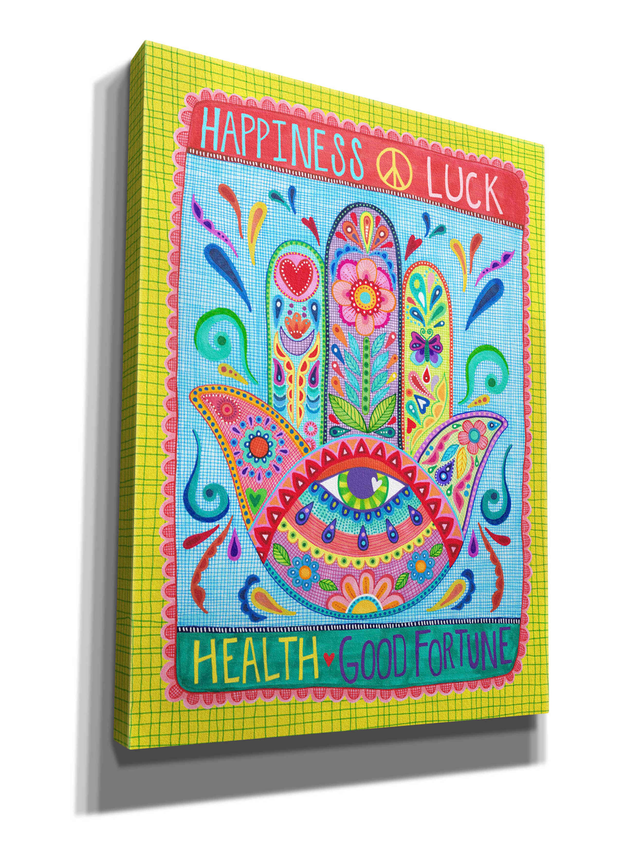 'Hamsa of Happiness' by Hello Angel, Giclee Canvas Wall Art