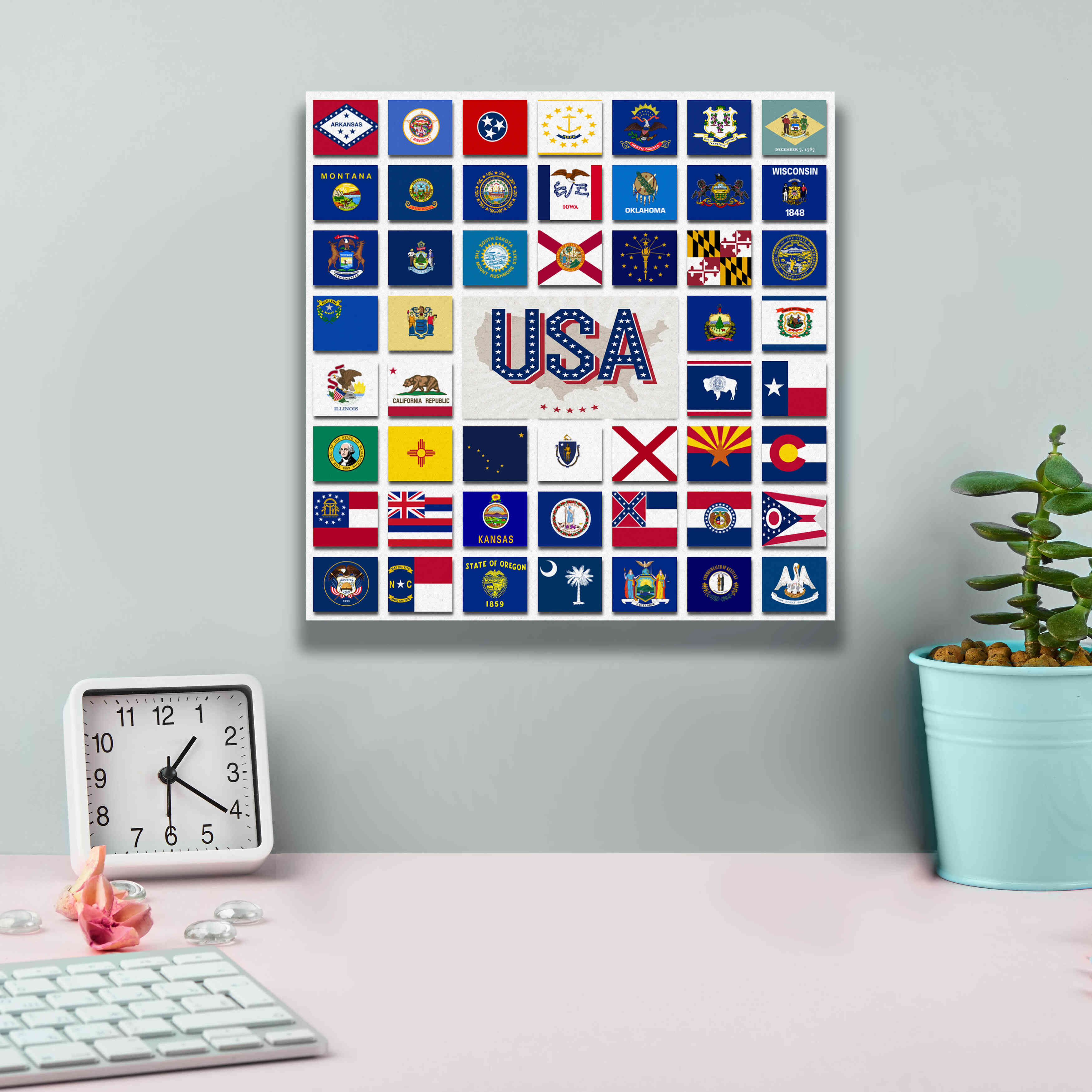 'USA' by Irena Orlov, Giclee Canvas Wall Art,12 x 12