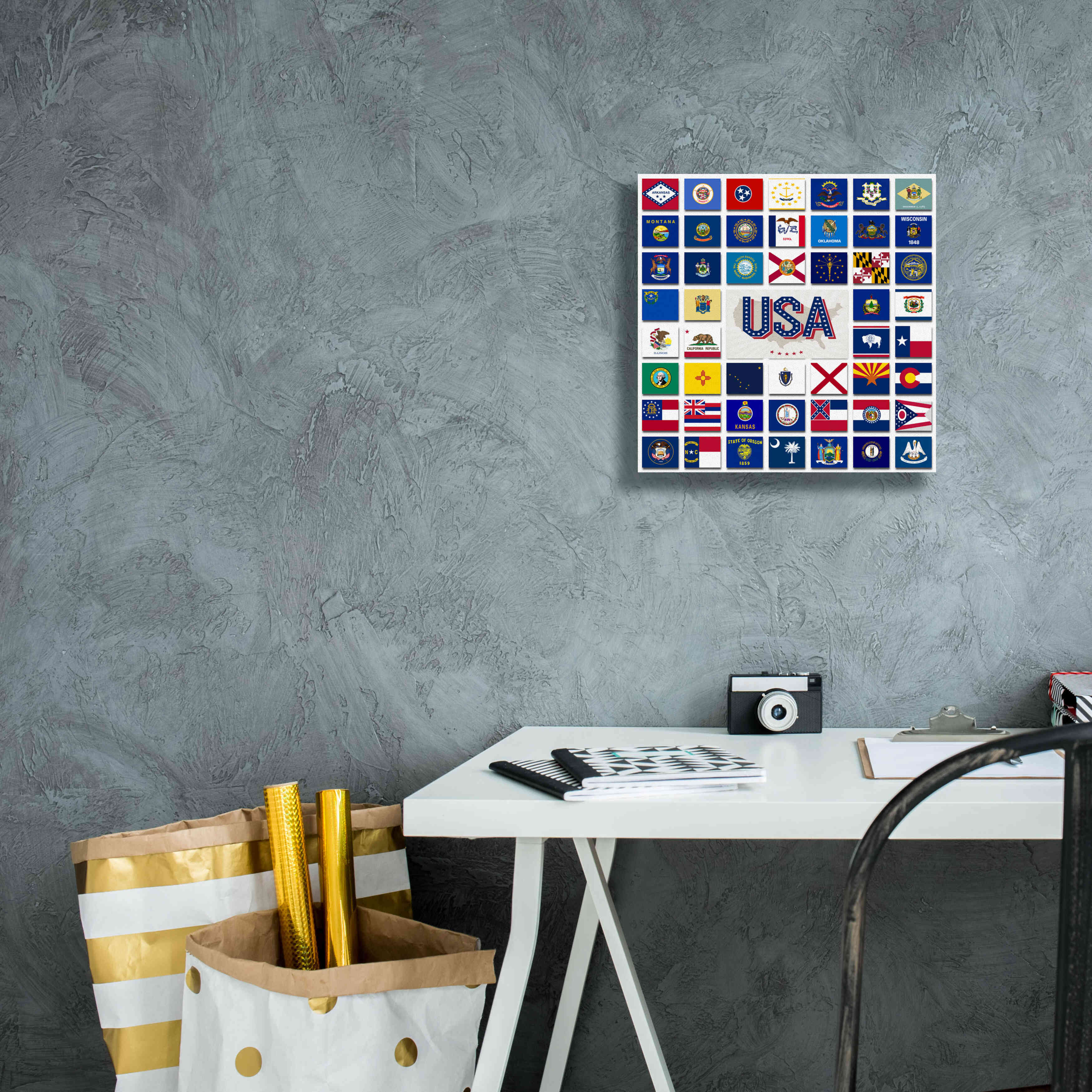 'USA' by Irena Orlov, Giclee Canvas Wall Art,12 x 12