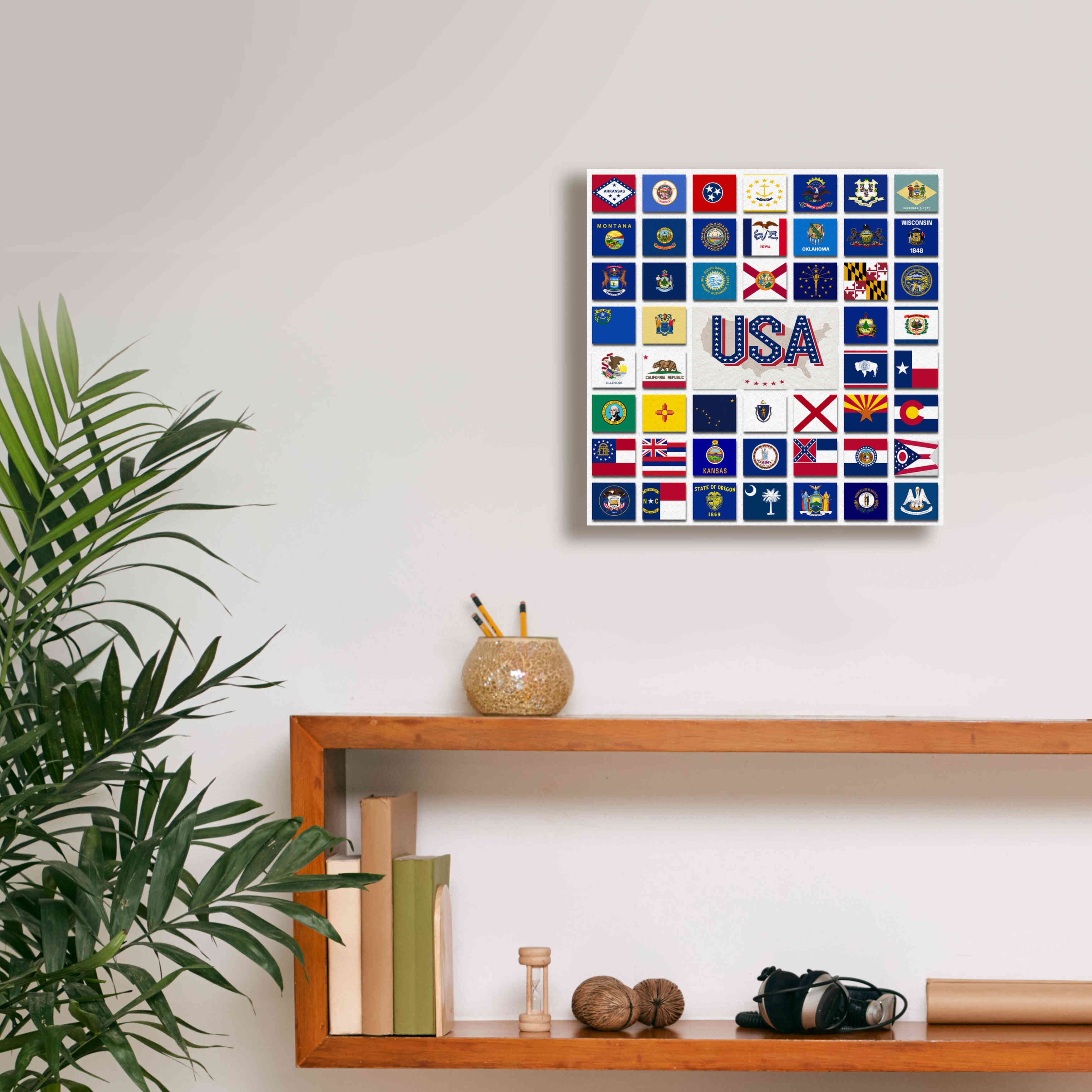 'USA' by Irena Orlov, Giclee Canvas Wall Art,12 x 12