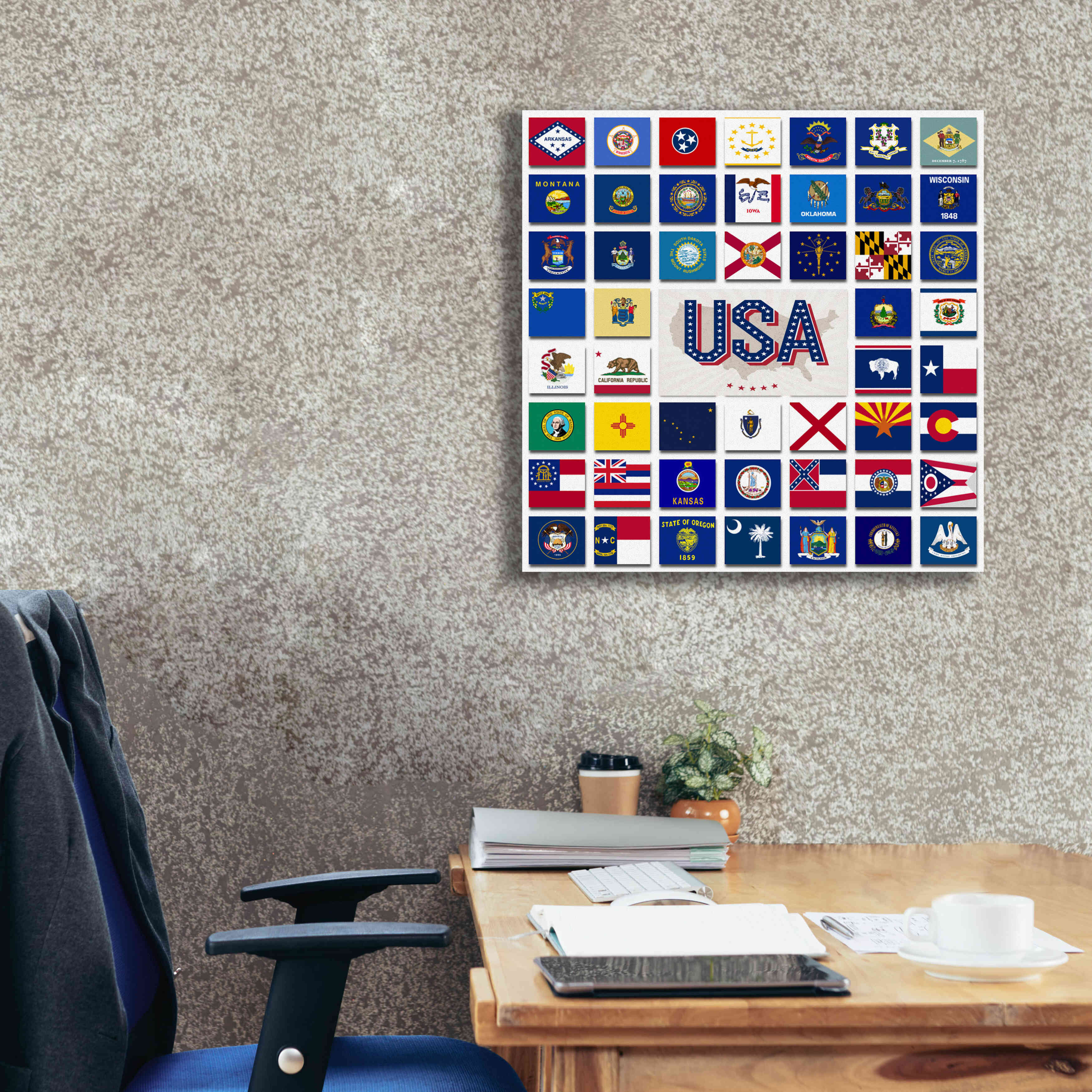 'USA' by Irena Orlov, Giclee Canvas Wall Art,26 x 26