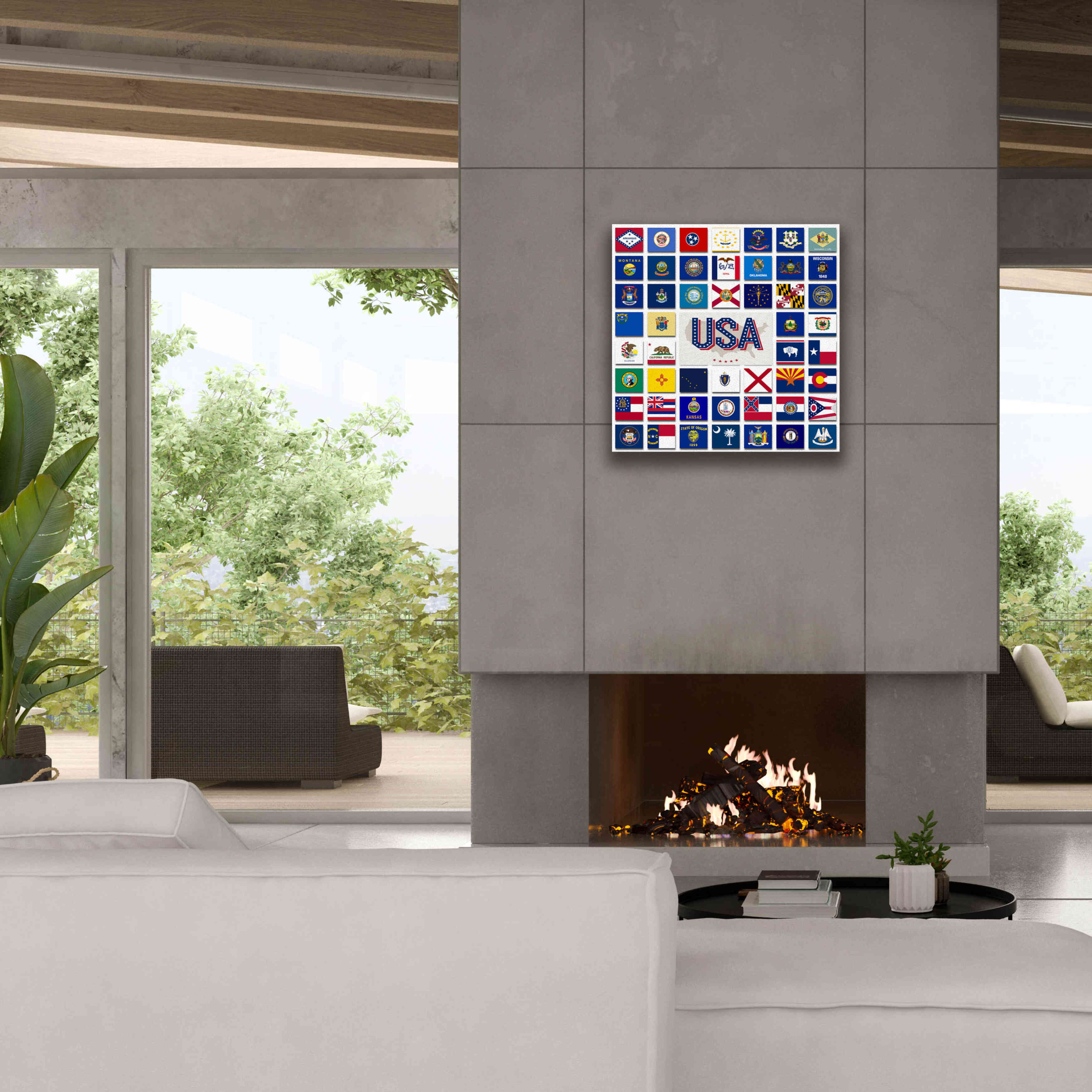 'USA' by Irena Orlov, Giclee Canvas Wall Art,26 x 26