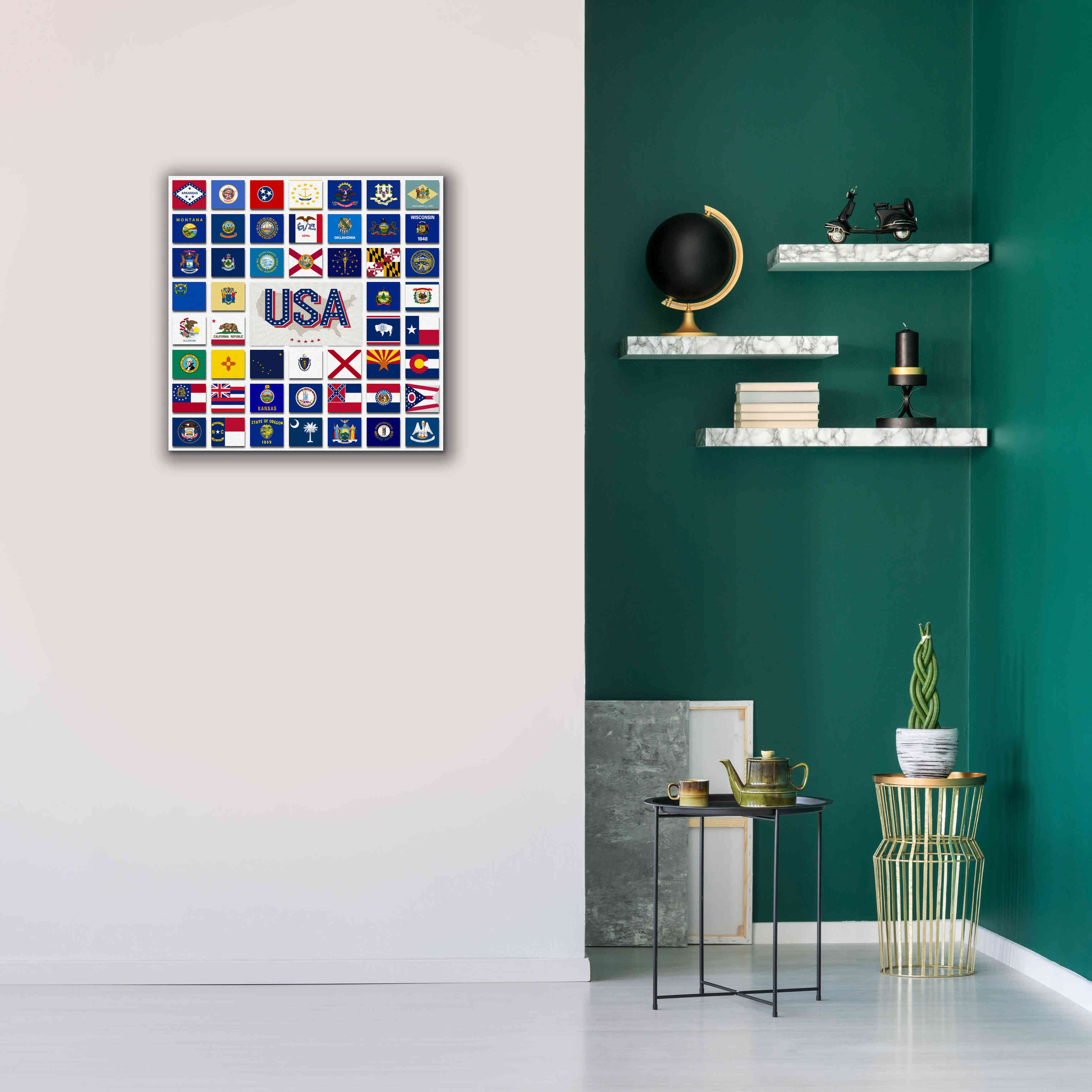 'USA' by Irena Orlov, Giclee Canvas Wall Art,26 x 26