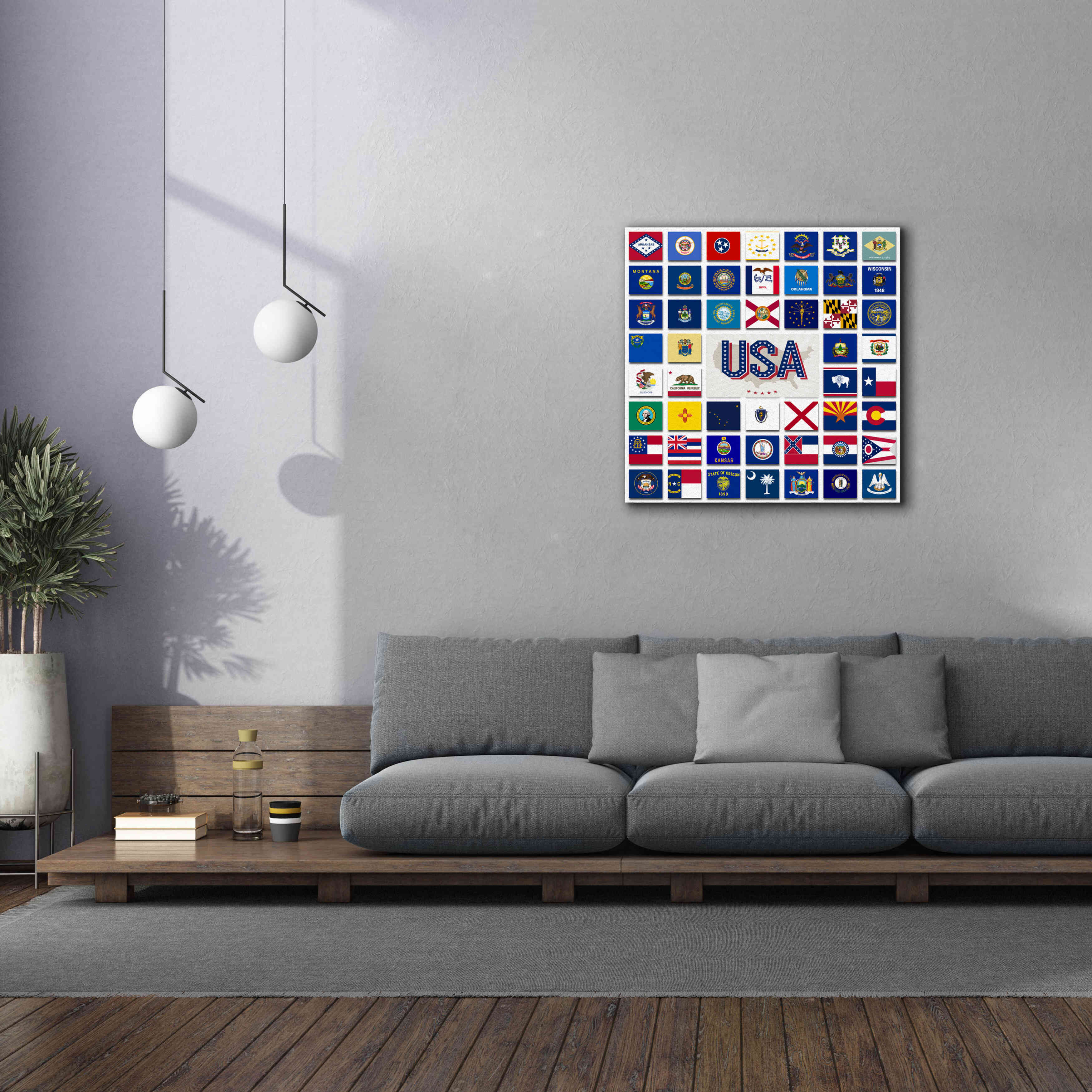 'USA' by Irena Orlov, Giclee Canvas Wall Art,37 x 37