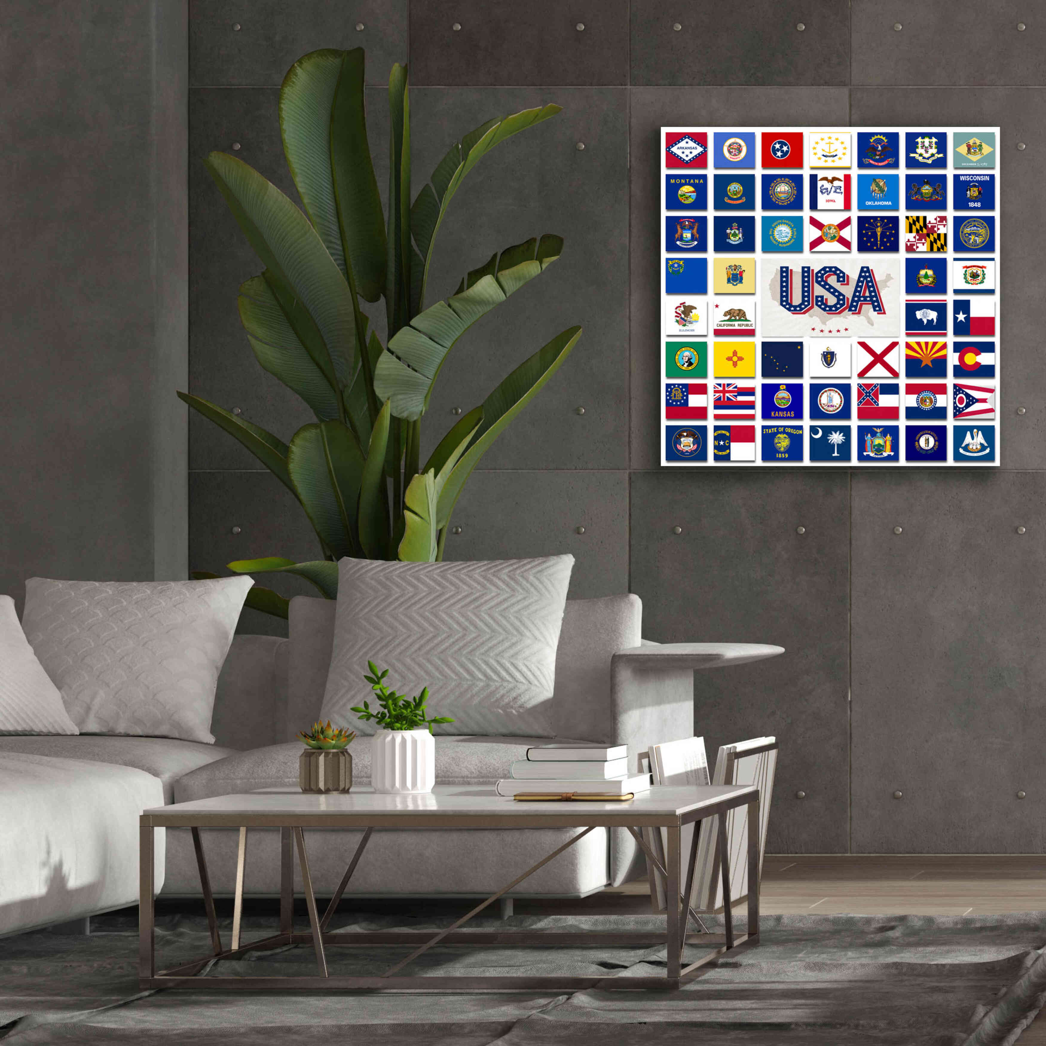'USA' by Irena Orlov, Giclee Canvas Wall Art,37 x 37