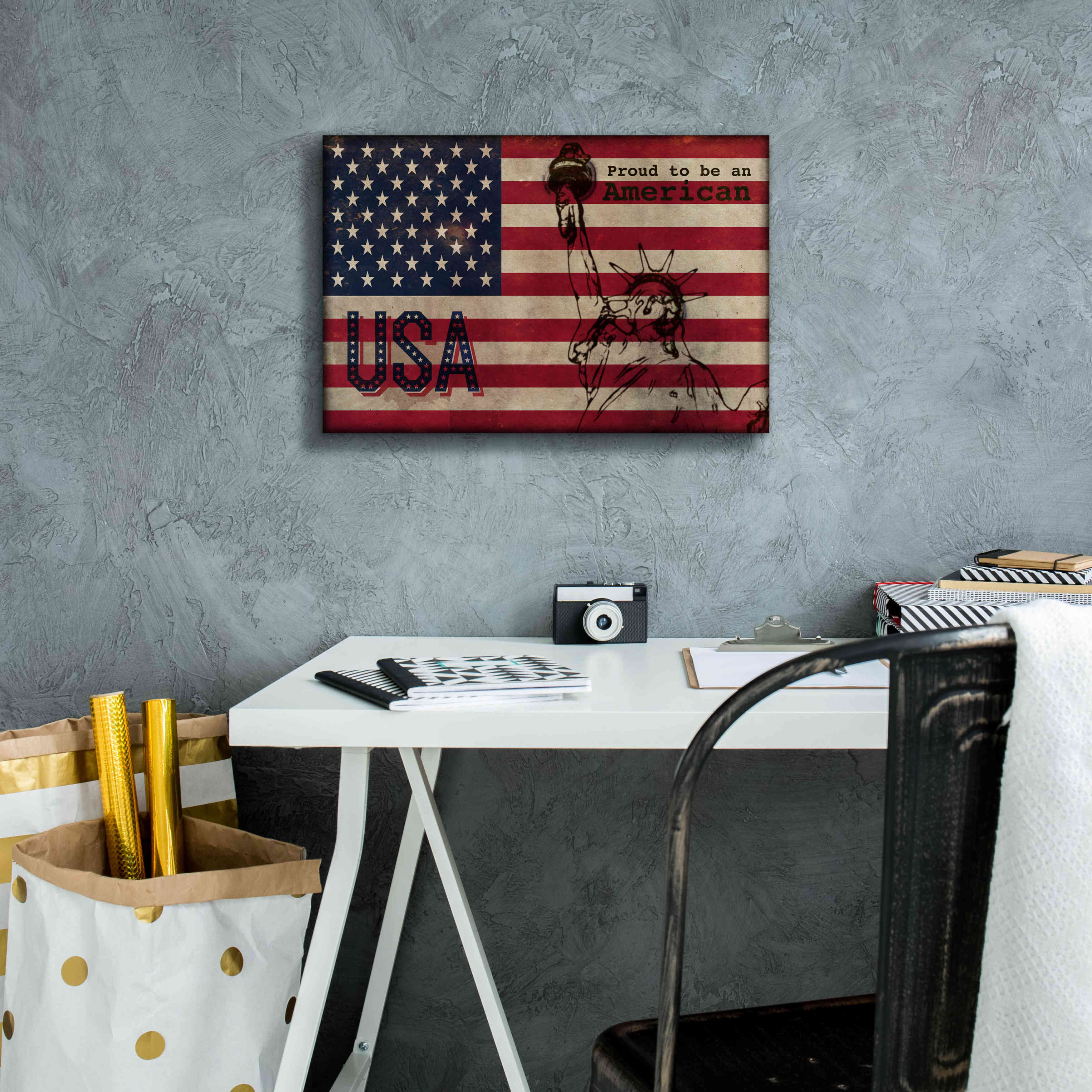'2 Proud to be an American' by Irena Orlov, Giclee Canvas Wall Art,18 x 12