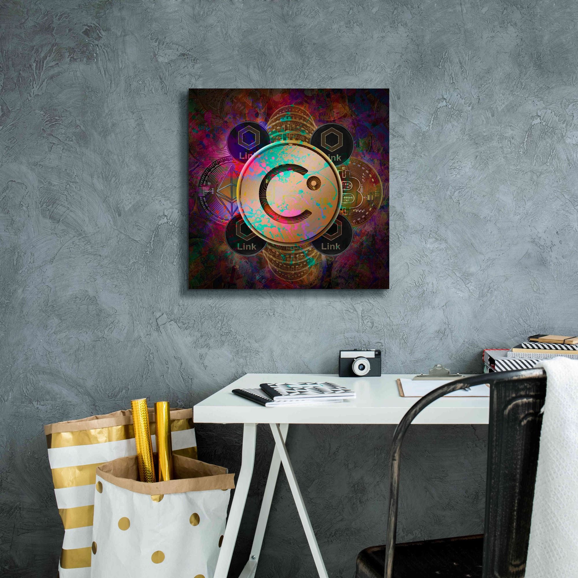 'CEL Celsius Network Crypto Pyramid,' Canvas Wall Art,18x18