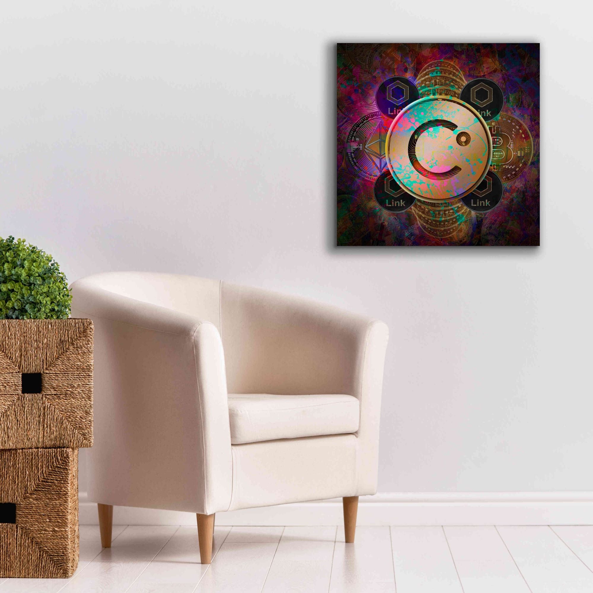 'CEL Celsius Network Crypto Pyramid,' Canvas Wall Art,26x26