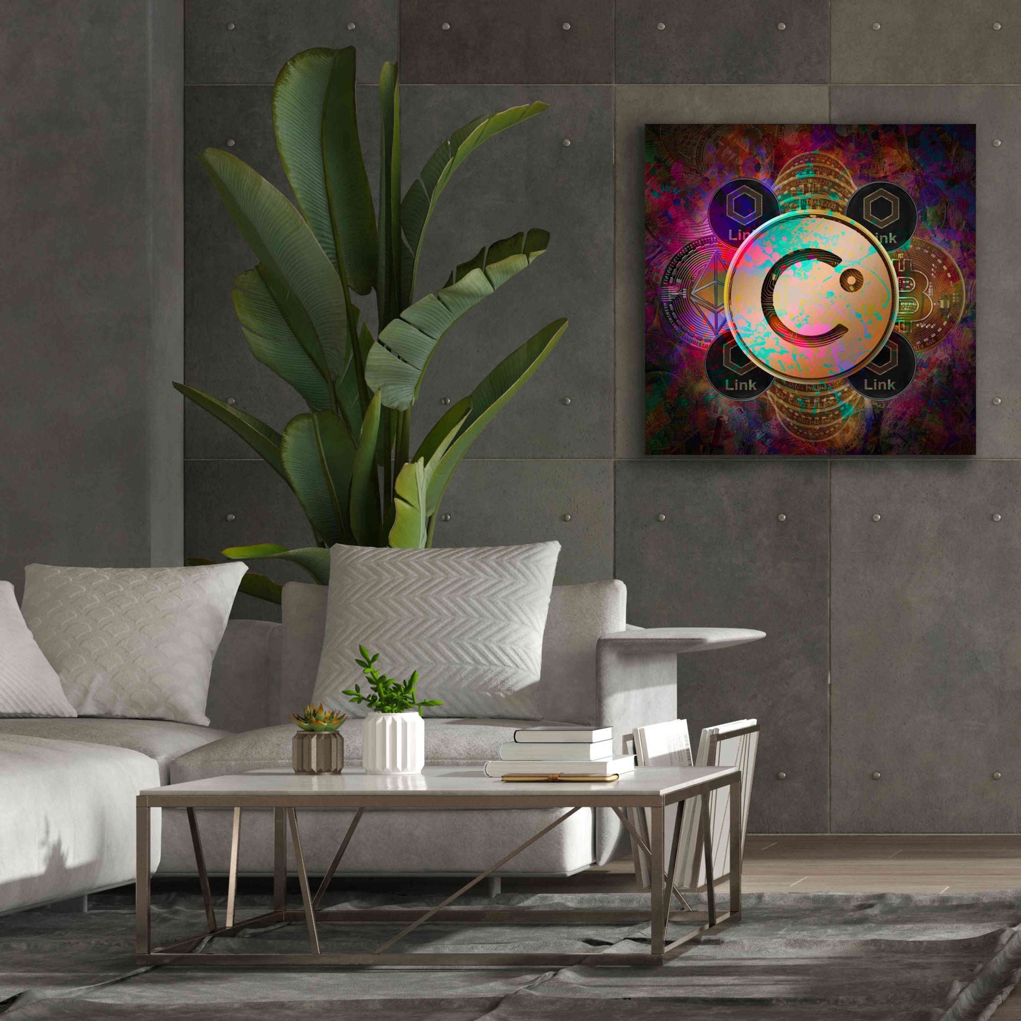 'CEL Celsius Network Crypto Pyramid,' Canvas Wall Art,37x37