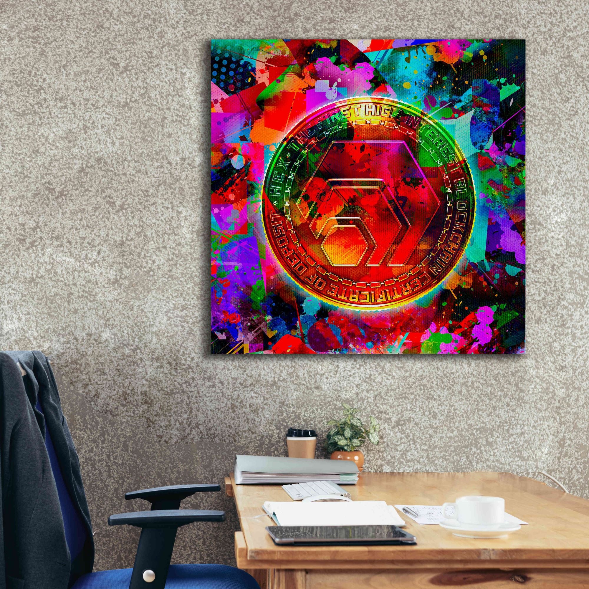 'HEX Crypto Color,' Canvas Wall Art,37x37