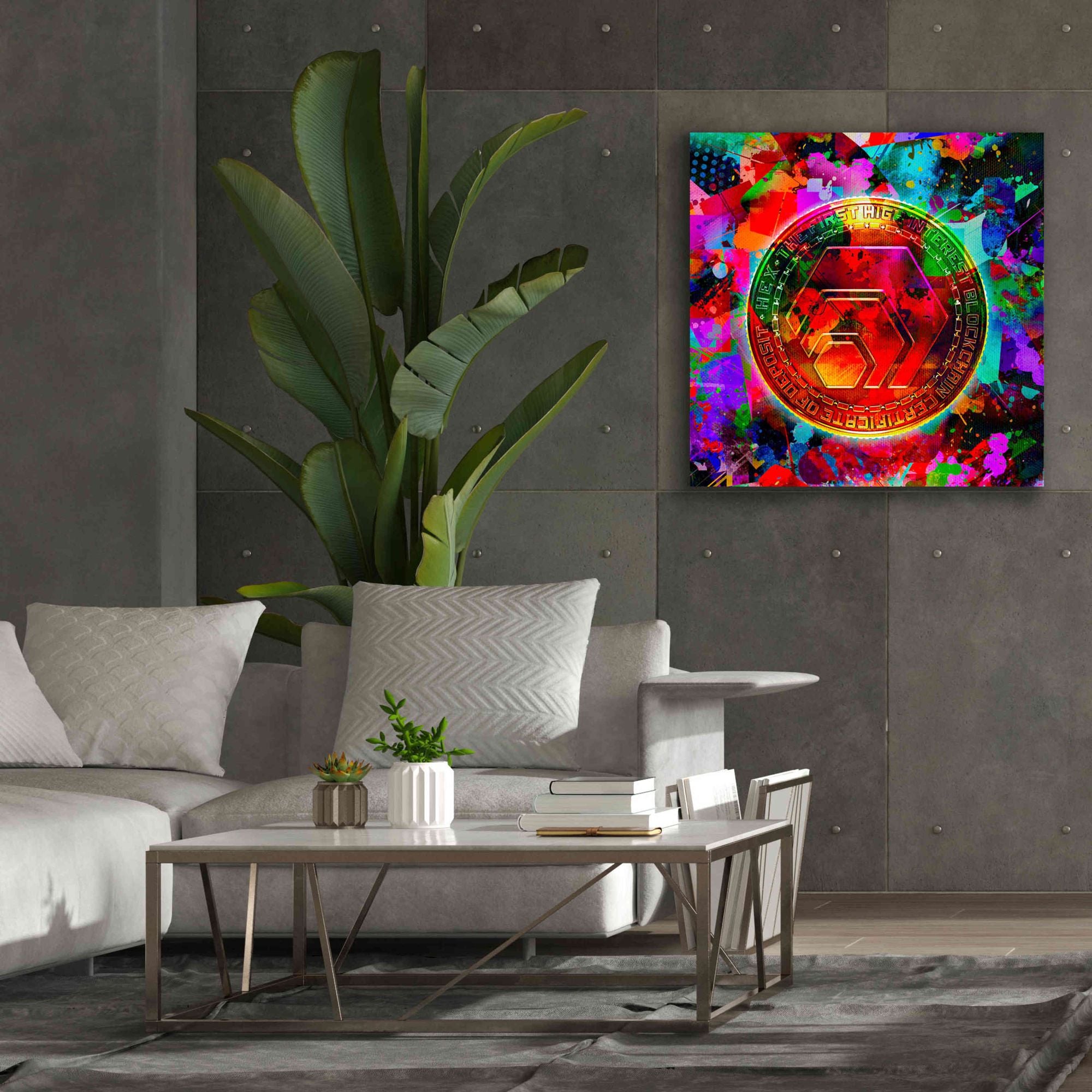'HEX Crypto Color,' Canvas Wall Art,37x37