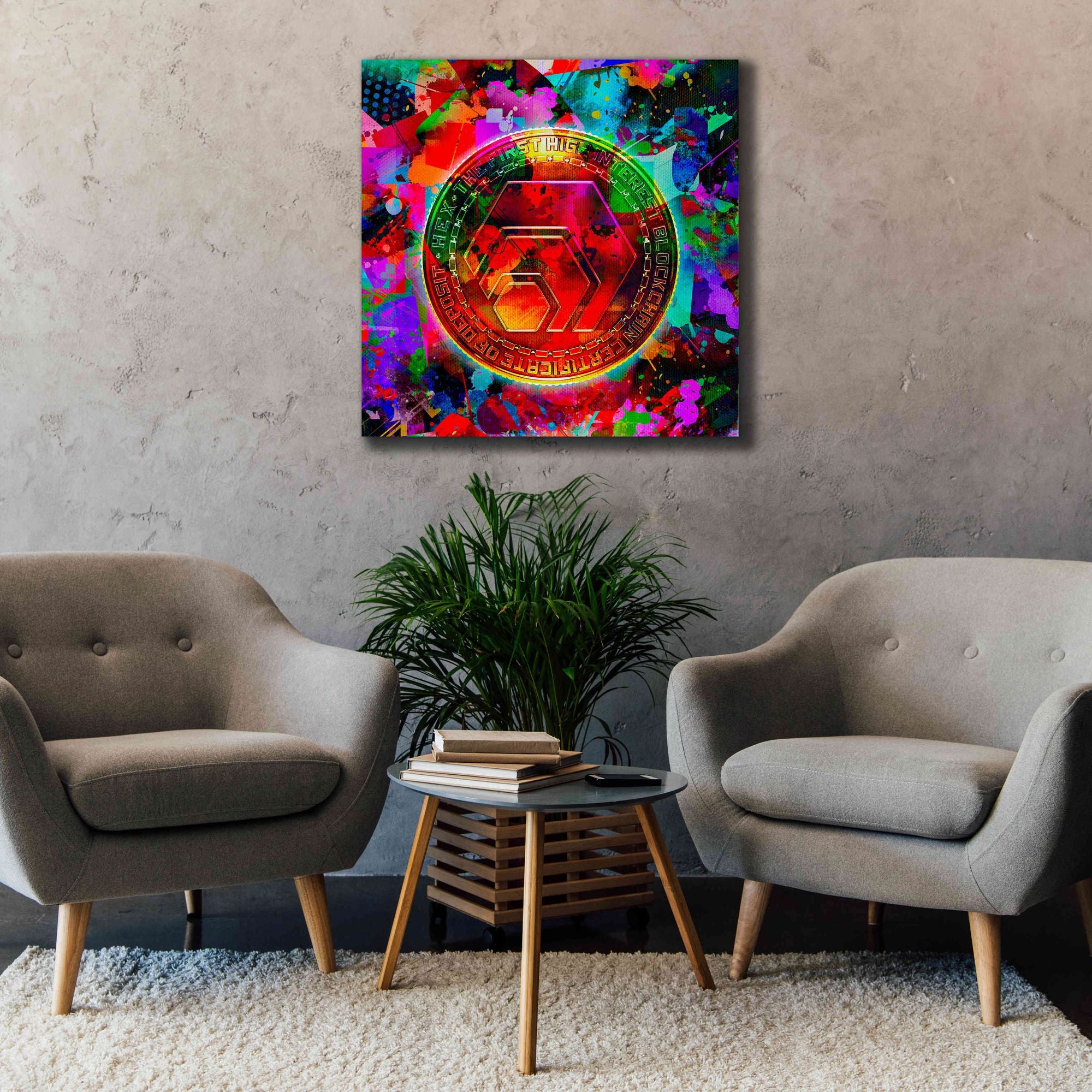 'HEX Crypto Color,' Canvas Wall Art,37x37