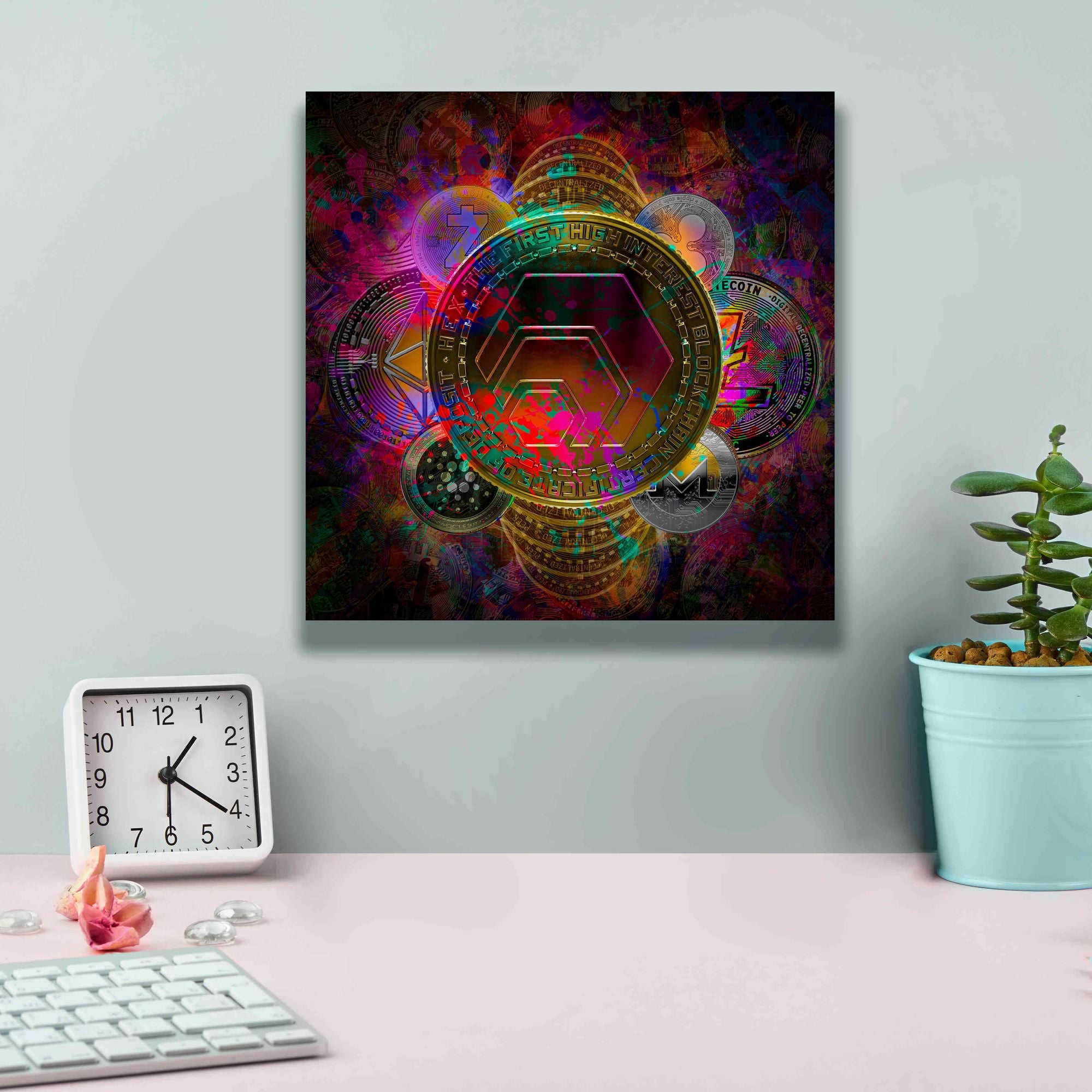 'HEX Crypto Pyramid,' Canvas Wall Art,12x12