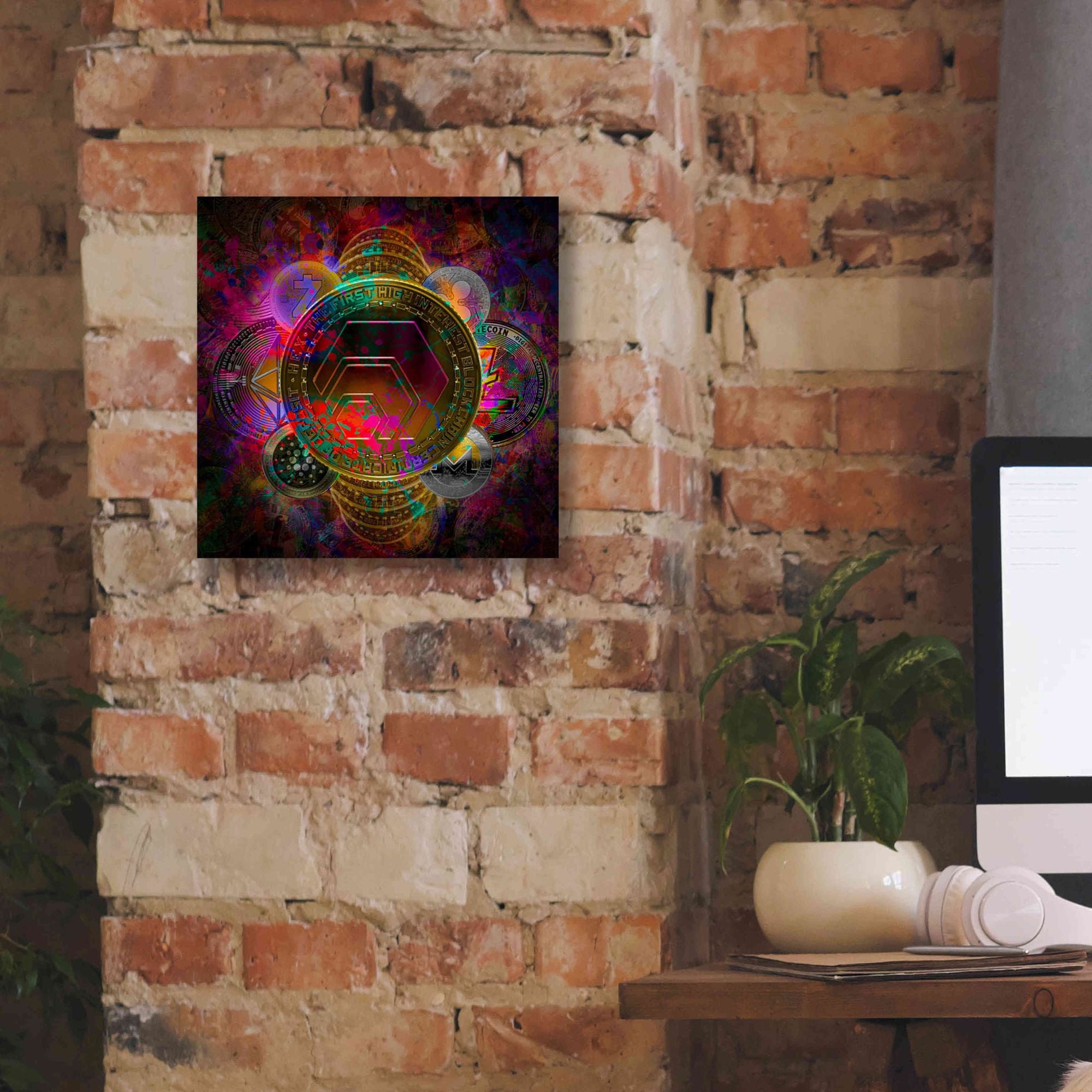 'HEX Crypto Pyramid,' Canvas Wall Art,12x12