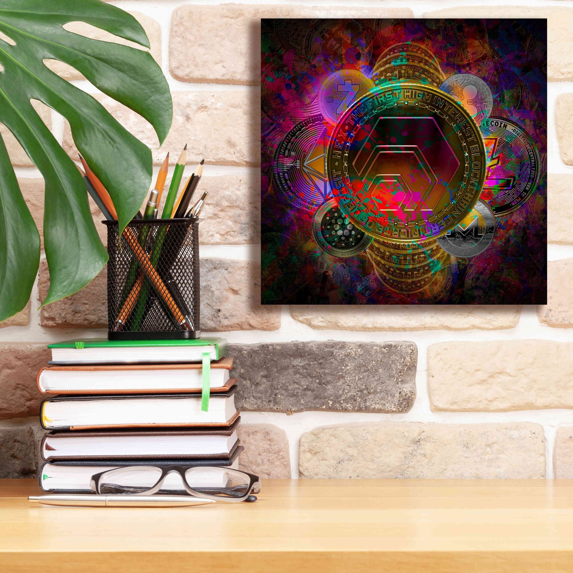 'HEX Crypto Pyramid,' Canvas Wall Art,12x12
