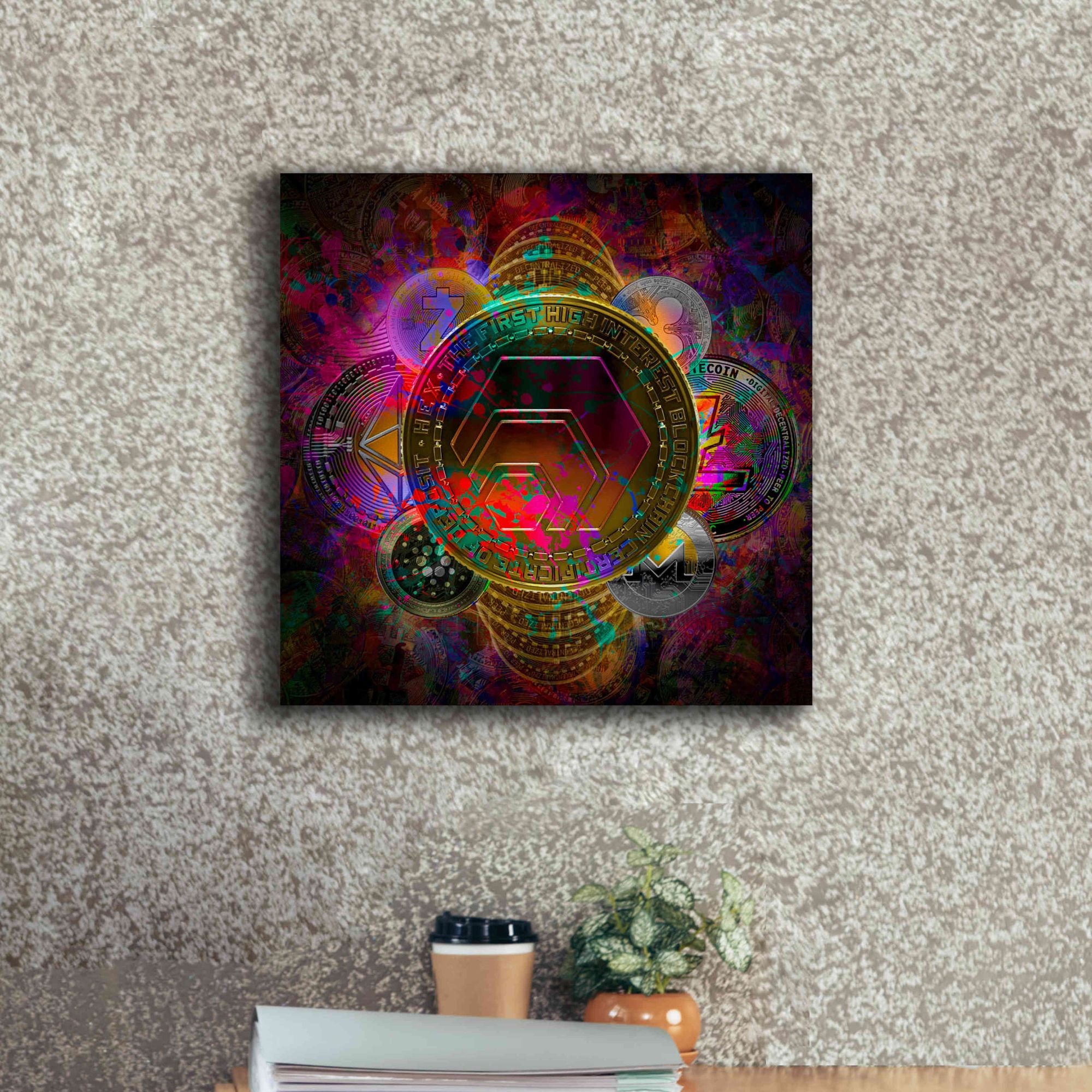 'HEX Crypto Pyramid,' Canvas Wall Art,18x18