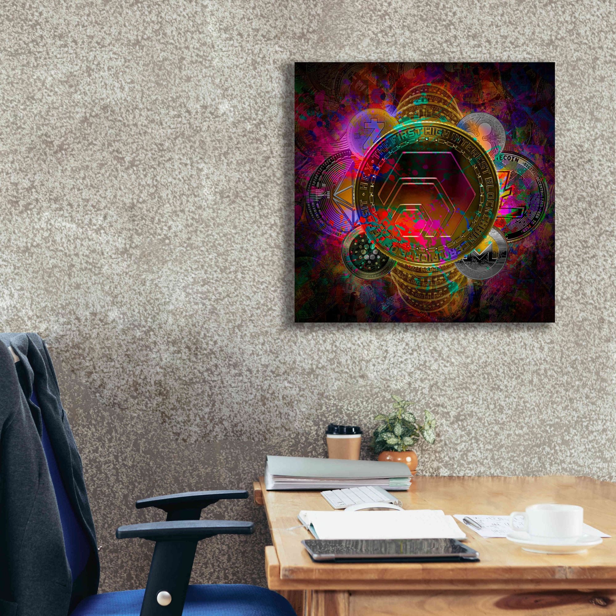 'HEX Crypto Pyramid,' Canvas Wall Art,26x26