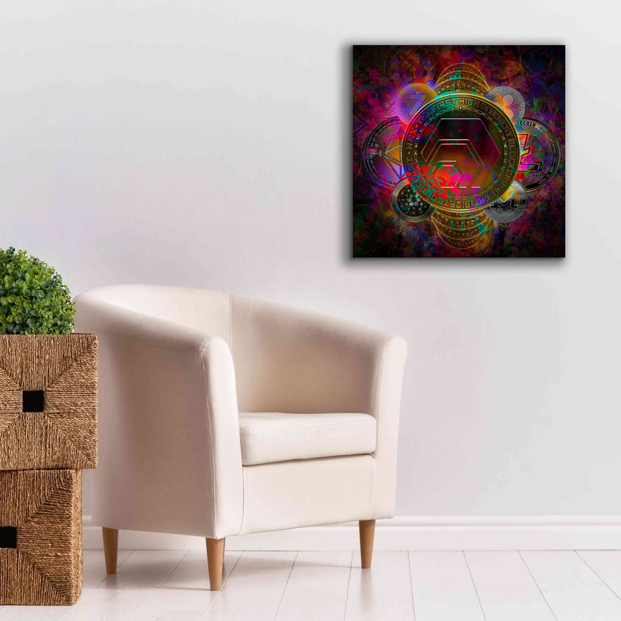 'HEX Crypto Pyramid,' Canvas Wall Art,26x26