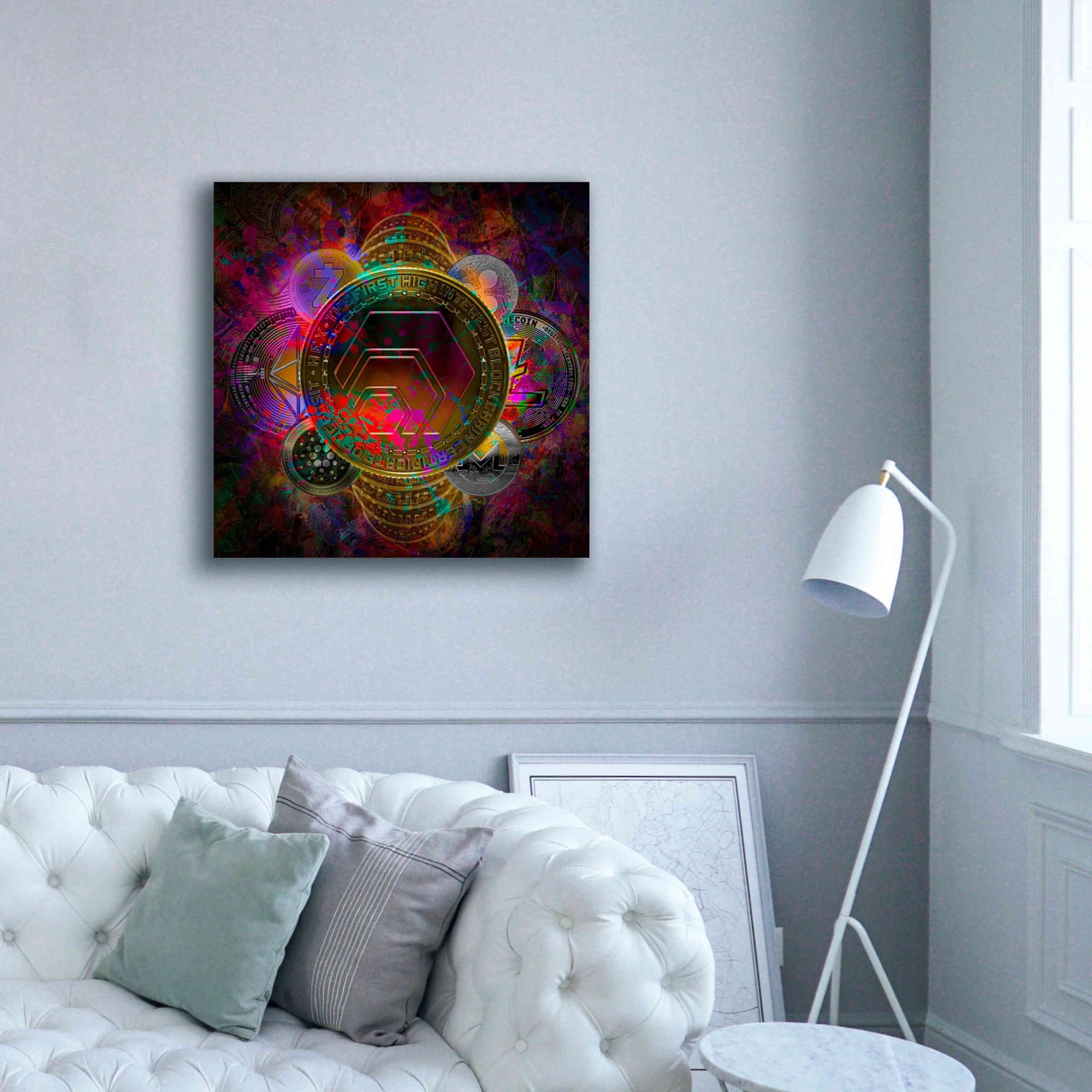 'HEX Crypto Pyramid,' Canvas Wall Art,37x37