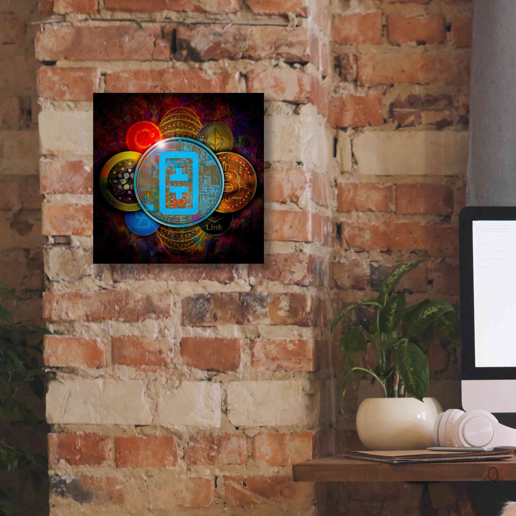 'THETA Network Crypto Pyramid,' Canvas Wall Art,12x12