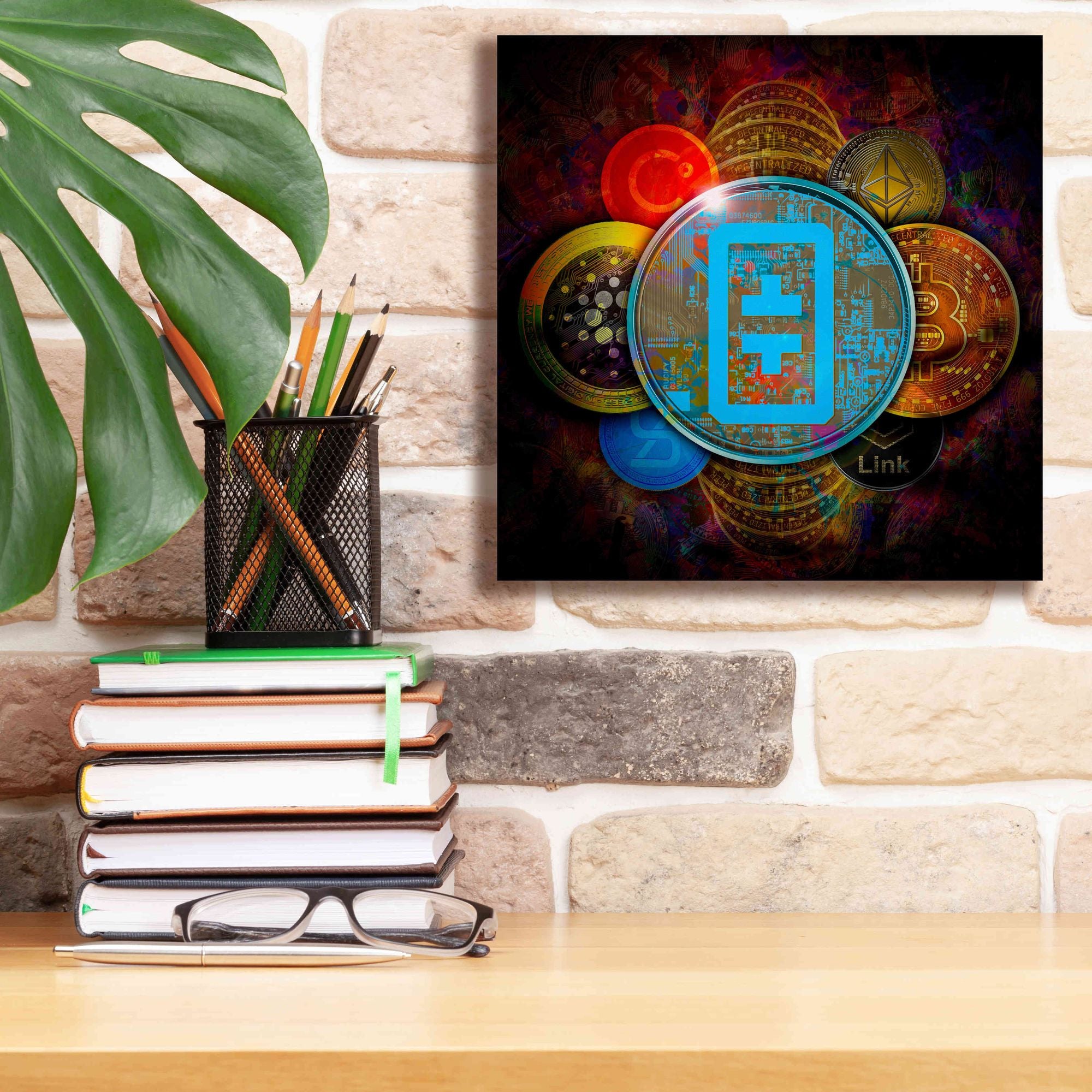 'THETA Network Crypto Pyramid,' Canvas Wall Art,12x12
