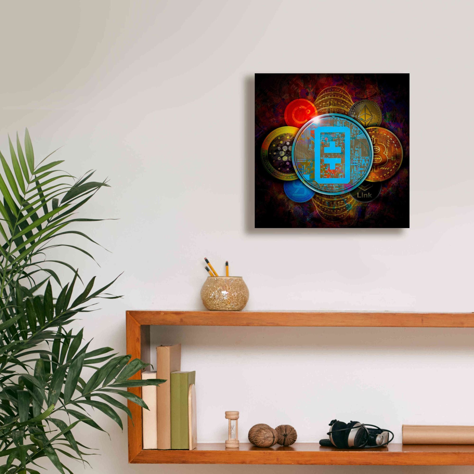 'THETA Network Crypto Pyramid,' Canvas Wall Art,12x12