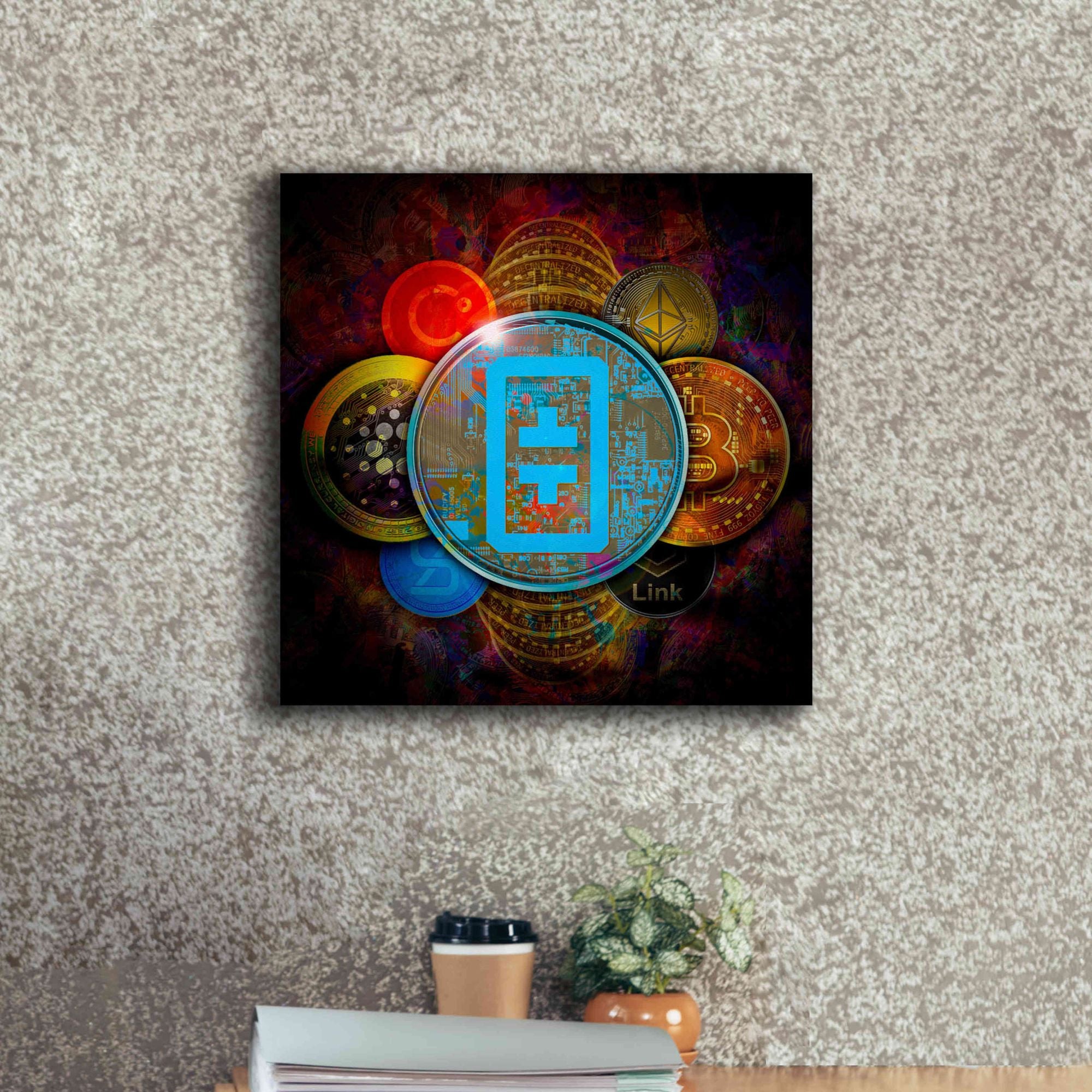 'THETA Network Crypto Pyramid,' Canvas Wall Art,18x18