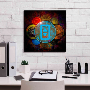 'THETA Network Crypto Pyramid,' Canvas Wall Art,18x18