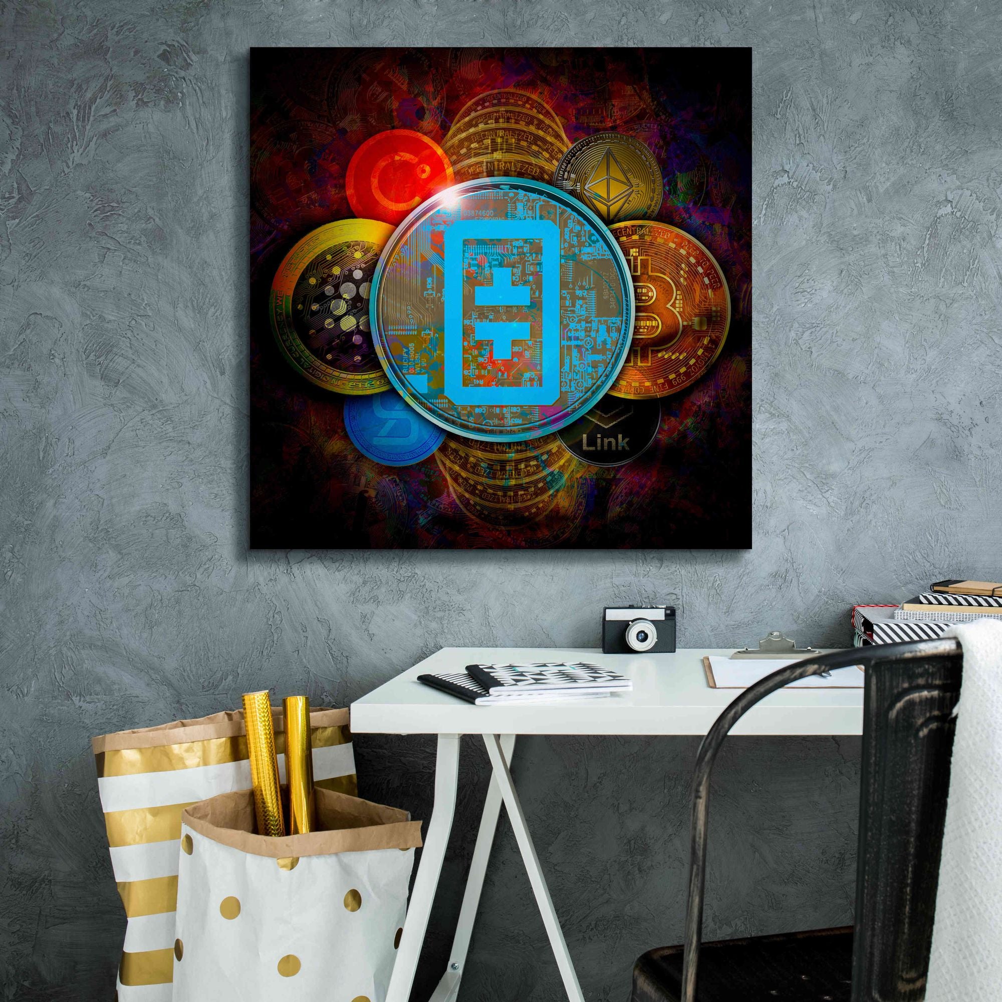 'THETA Network Crypto Pyramid,' Canvas Wall Art,26x26