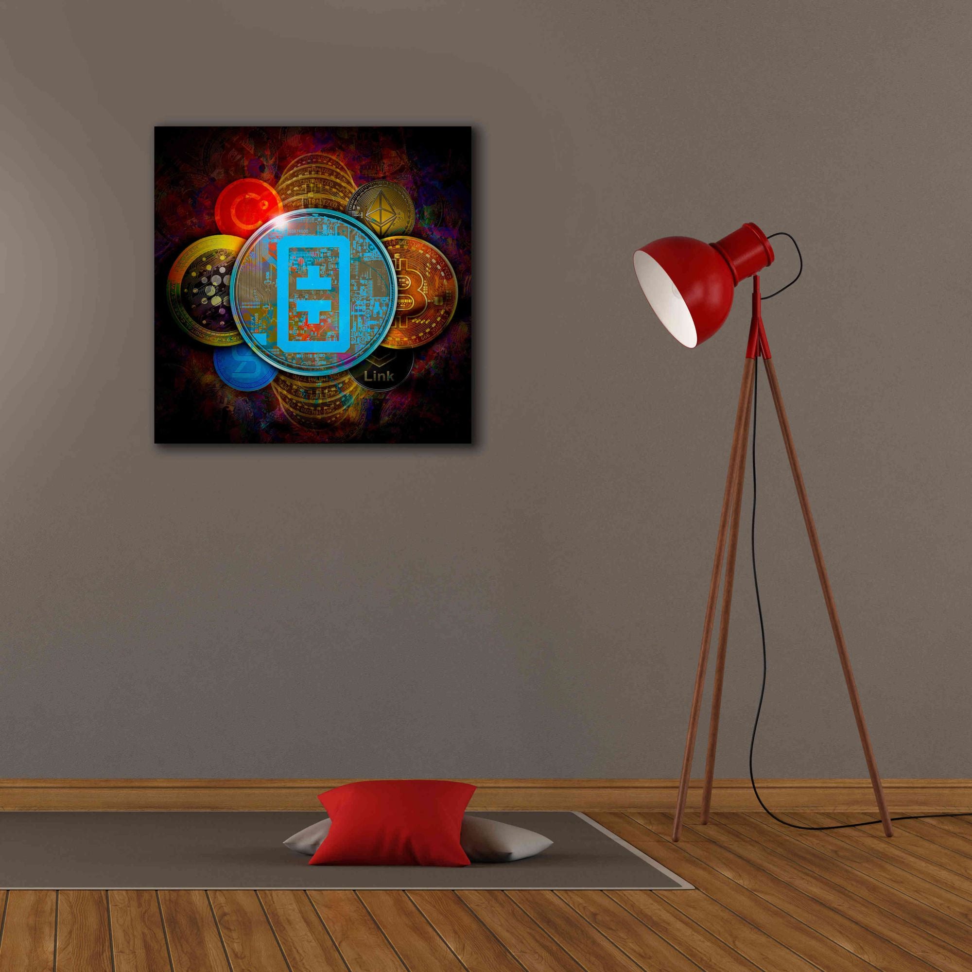 'THETA Network Crypto Pyramid,' Canvas Wall Art,26x26