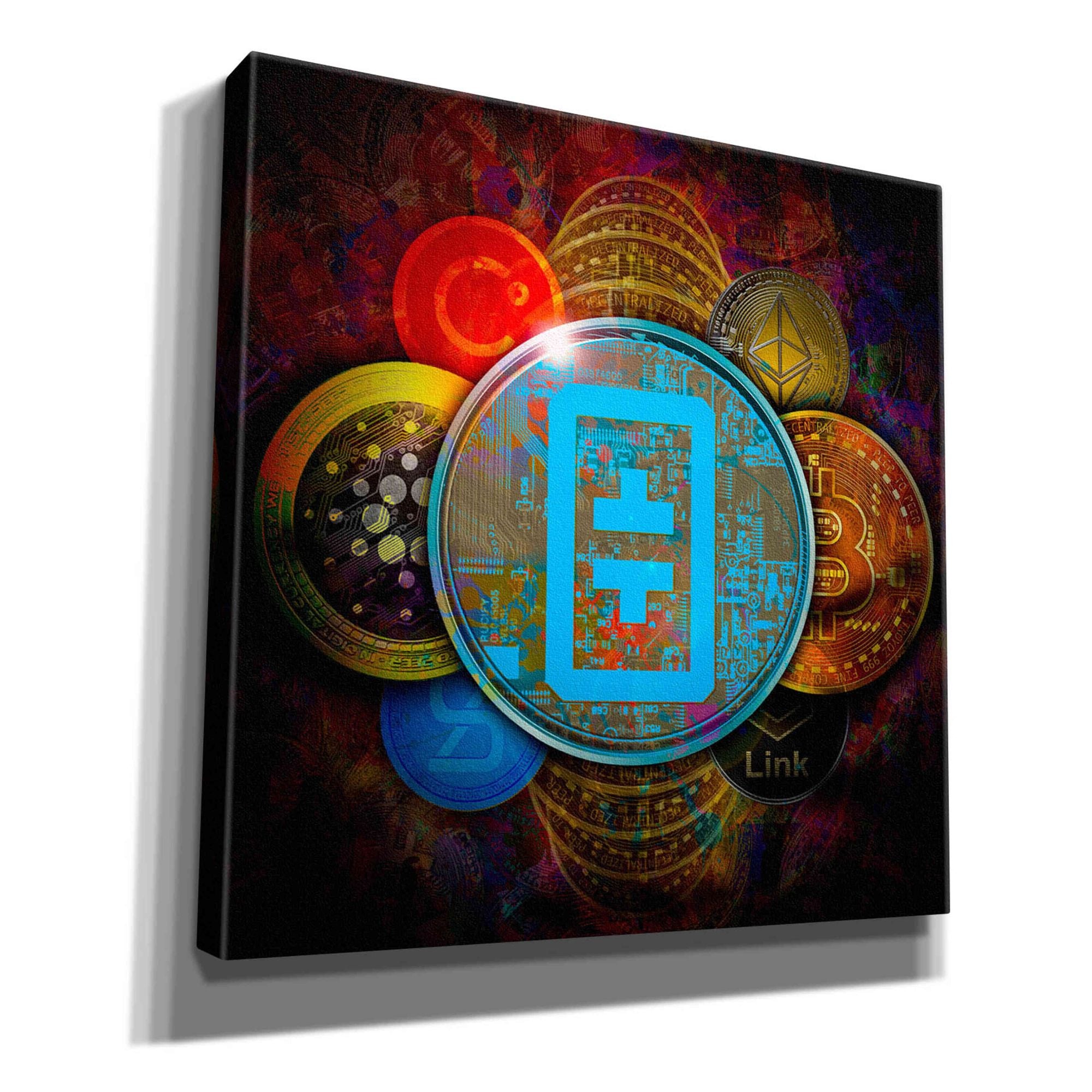 'THETA Network Crypto Pyramid,' Canvas Wall Art
