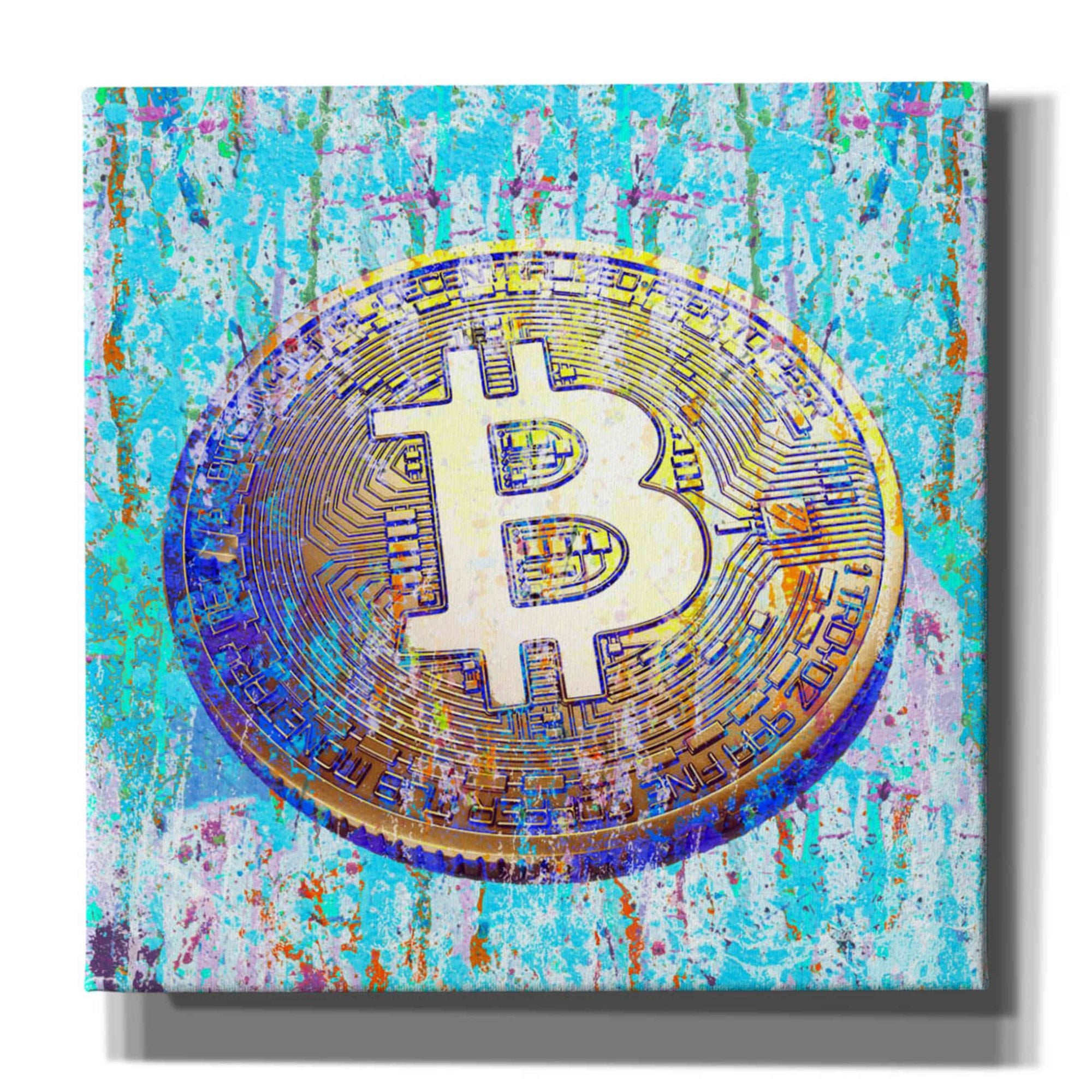 'The Inextinguishable Bitcoin,' Canvas Wall Art,12x12x1.1x0,18x18x1.1x0,26x26x1.74x0,37x37x1.74x0