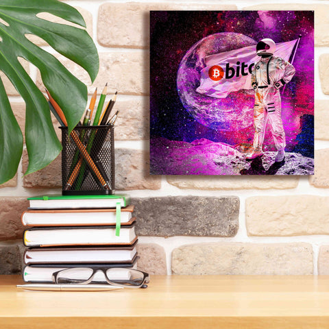 Image of 'Bitcoin to the Moon' Canvas Wall Art,12x12