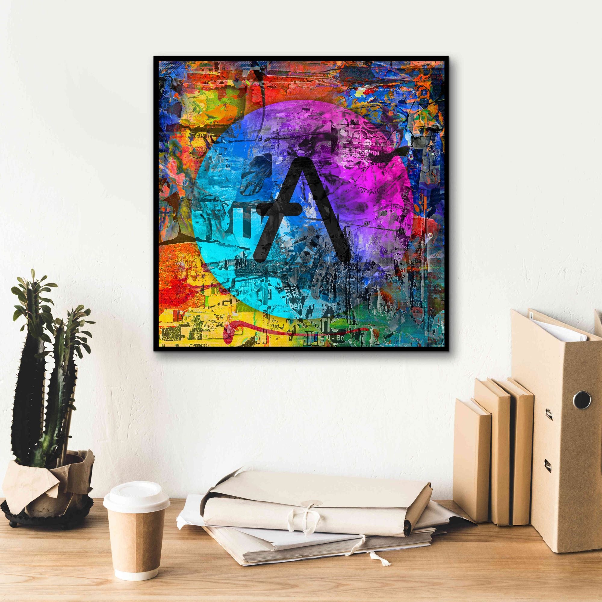 'Aave Crypto In Color' by Portfolio Giclee Canvas Wall Art,18x18