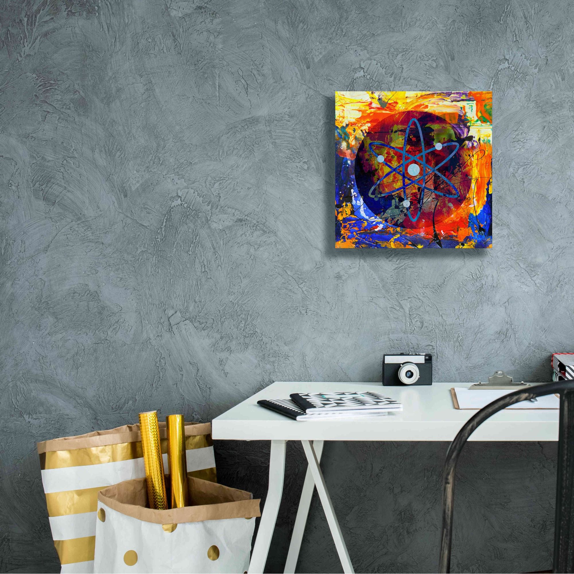 'Atom Cosmos Crypto In Color' by Portfolio Giclee Canvas Wall Art,12x12