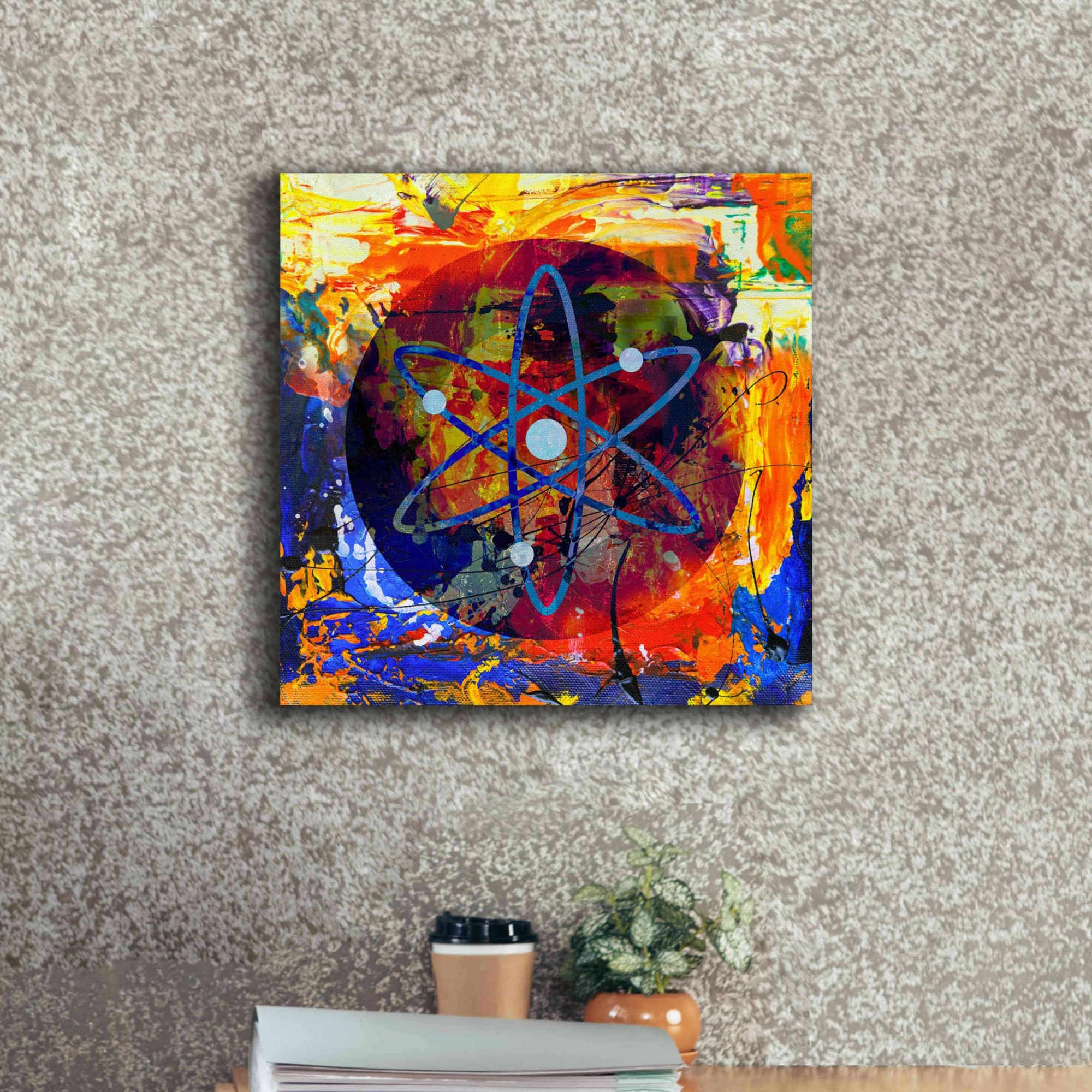'Atom Cosmos Crypto In Color' by Portfolio Giclee Canvas Wall Art,18x18