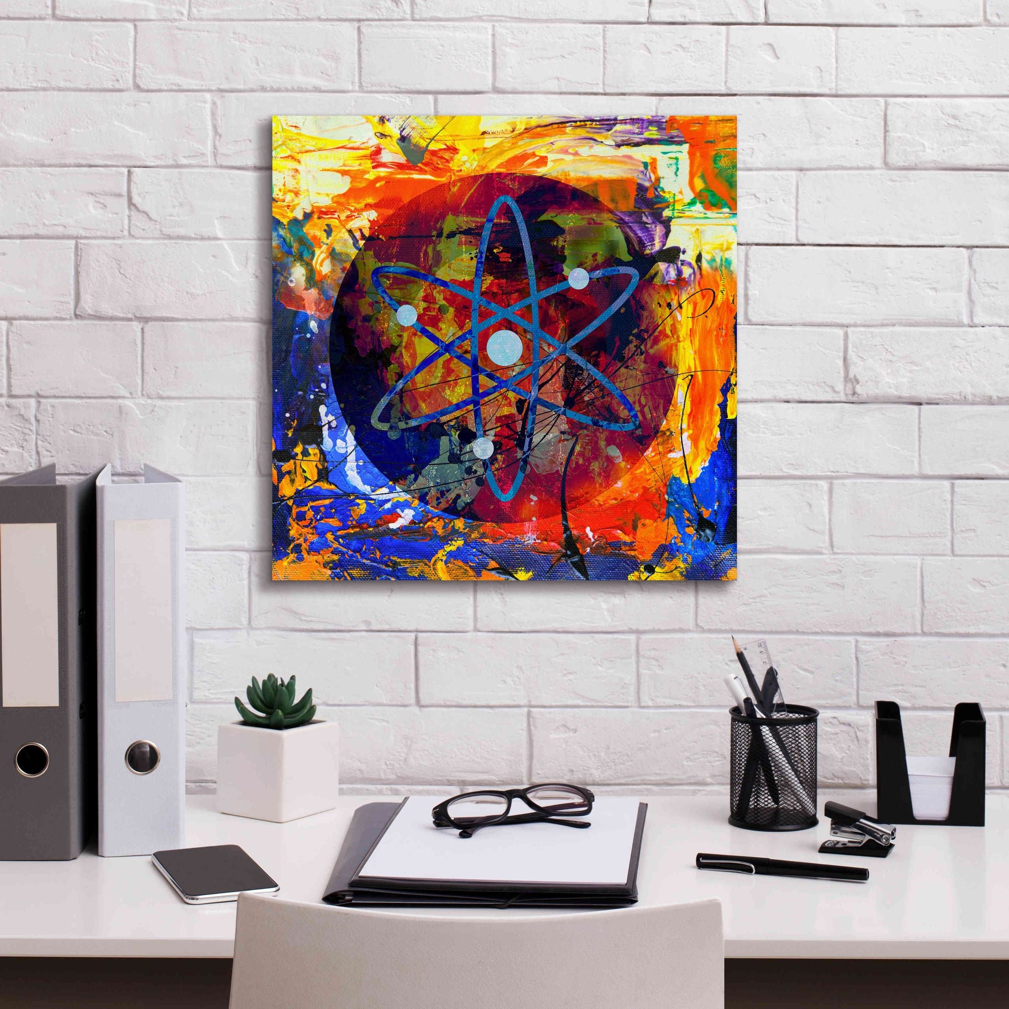 'Atom Cosmos Crypto In Color' by Portfolio Giclee Canvas Wall Art,18x18