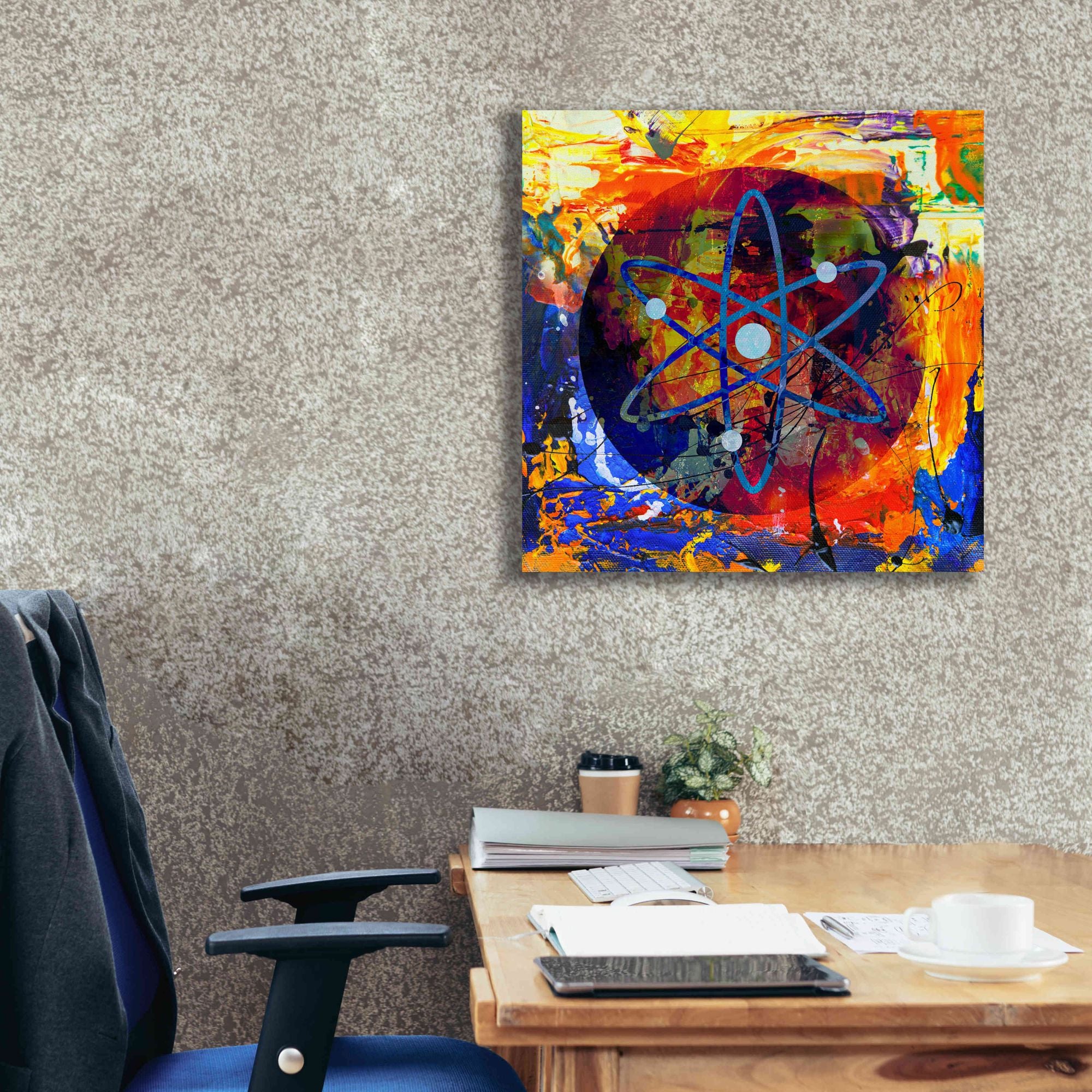 'Atom Cosmos Crypto In Color' by Portfolio Giclee Canvas Wall Art,26x26