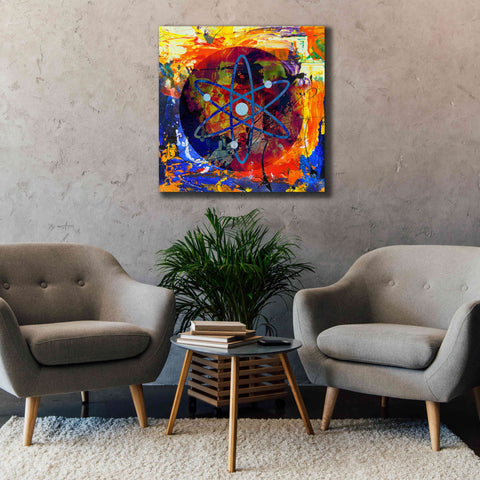 Image of 'Atom Cosmos Crypto In Color' by Portfolio Giclee Canvas Wall Art,37x37