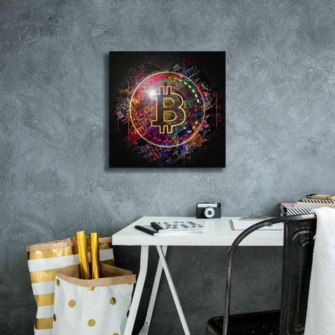 Image of 'Bitcoin Art' by Portfolio Giclee Canvas Wall Art,18x18
