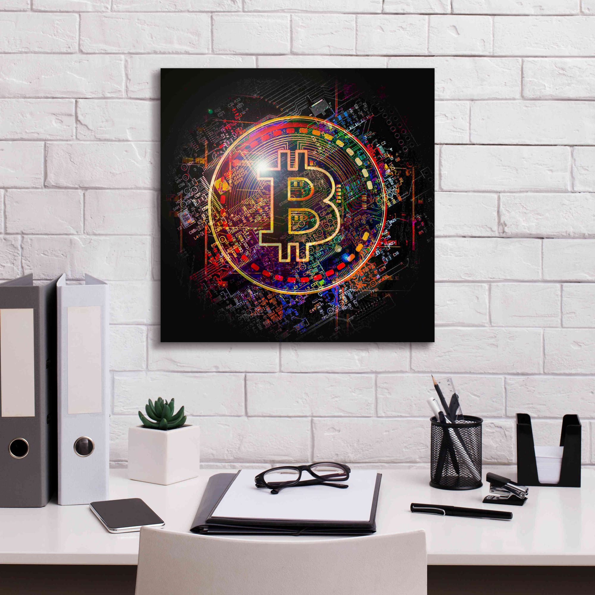 'Bitcoin Art' by Portfolio Giclee Canvas Wall Art,18x18