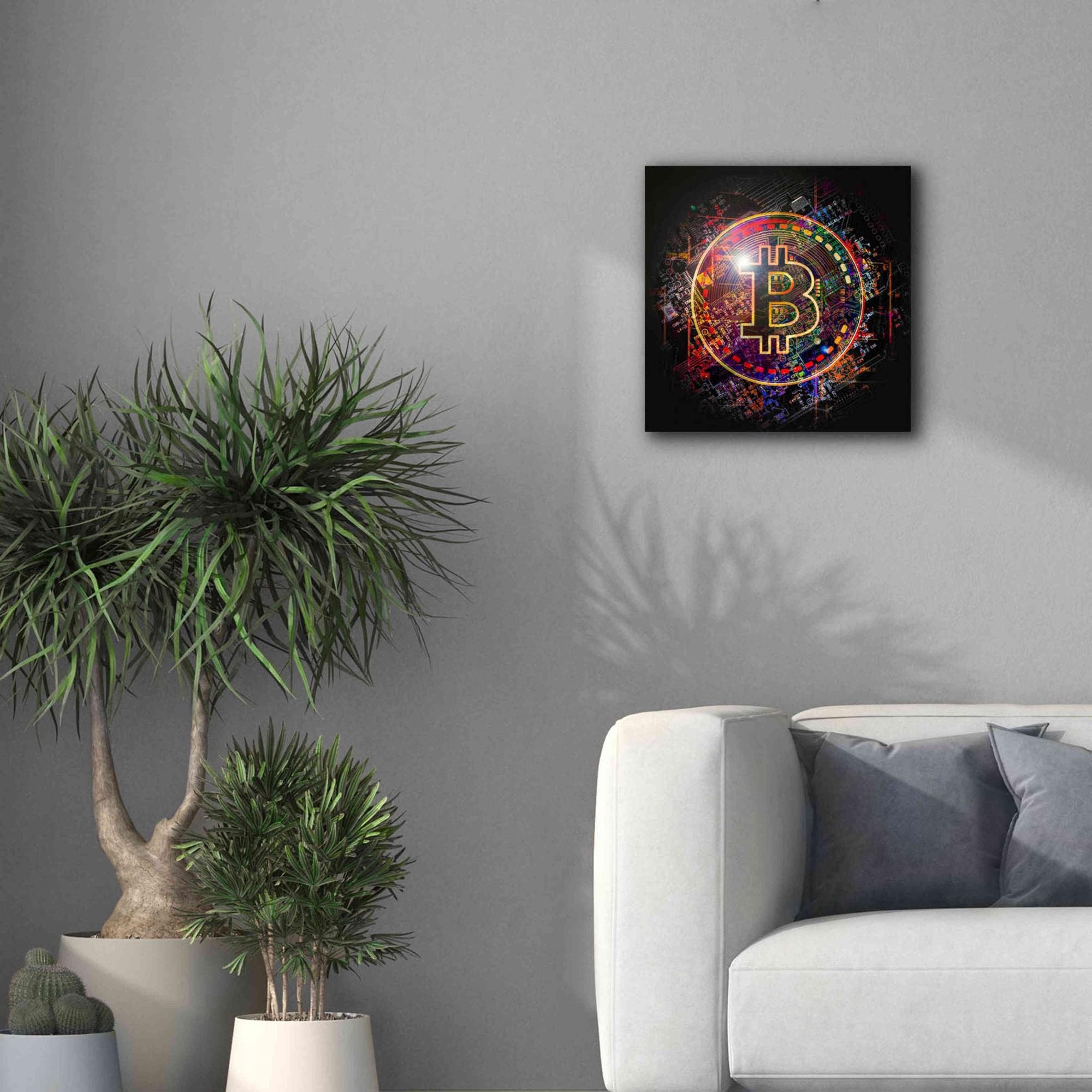 'Bitcoin Art' by Portfolio Giclee Canvas Wall Art,18x18