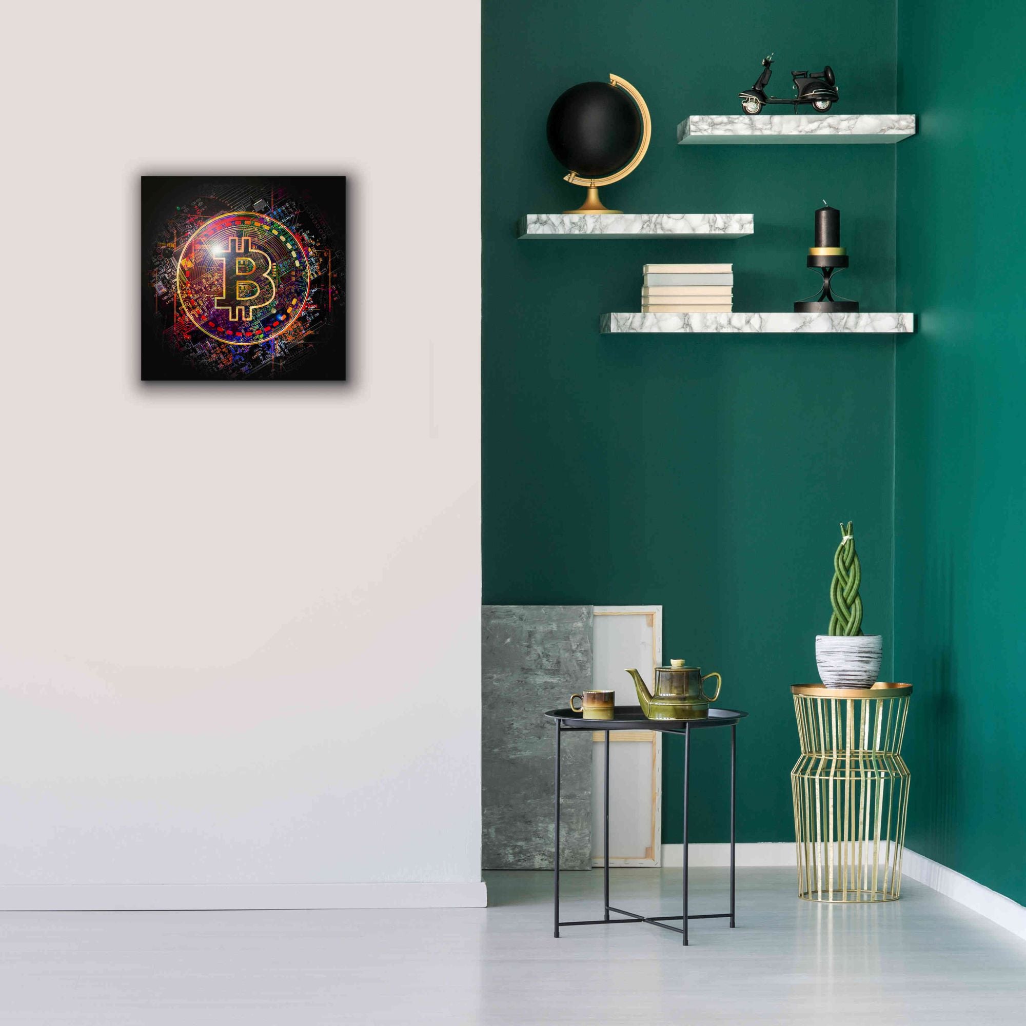 'Bitcoin Art' by Portfolio Giclee Canvas Wall Art,18x18