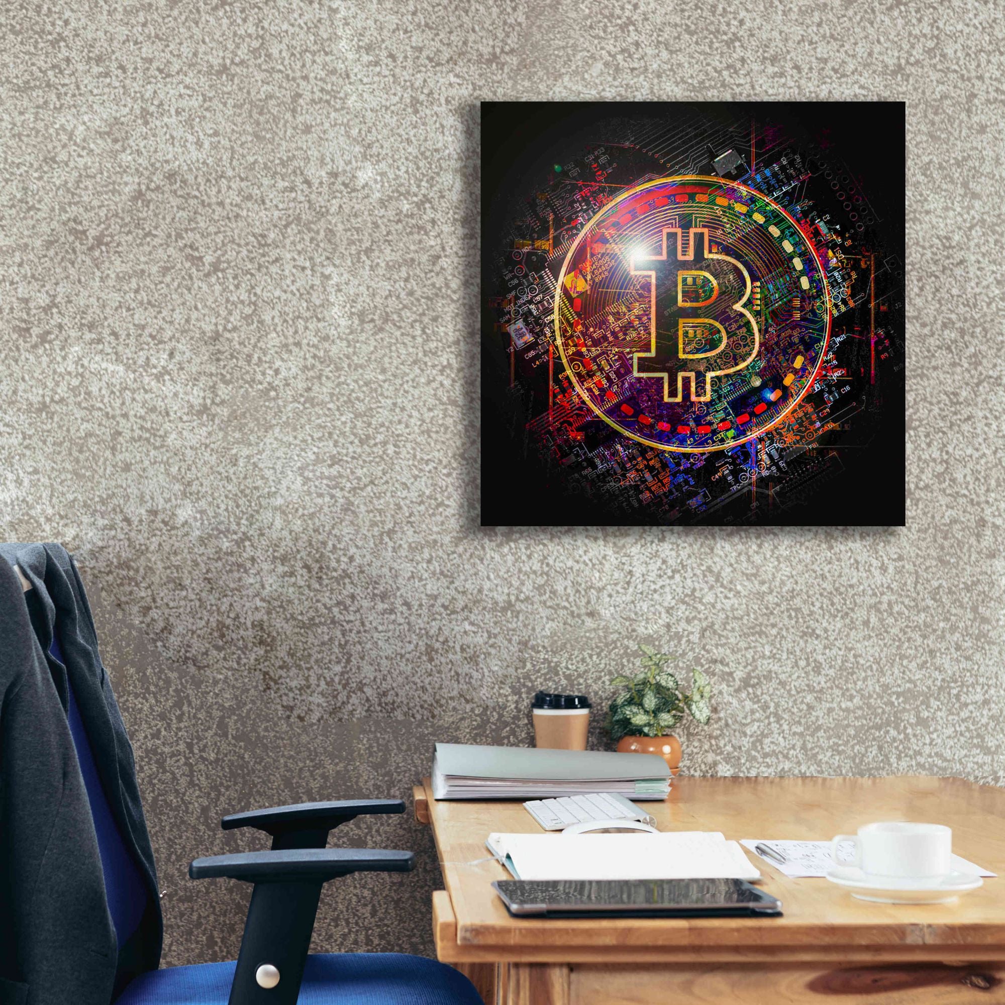 'Bitcoin Art' by Portfolio Giclee Canvas Wall Art,26x26
